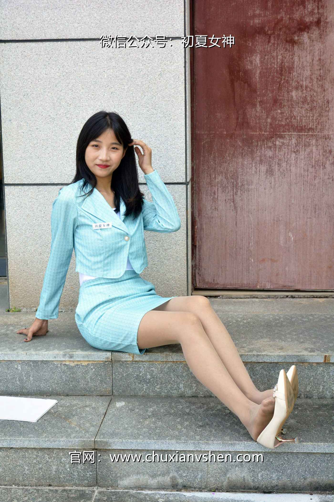 图片[48]-初夏女神 NO.079 点点 浅蓝正装[160P] – 速更版-美库