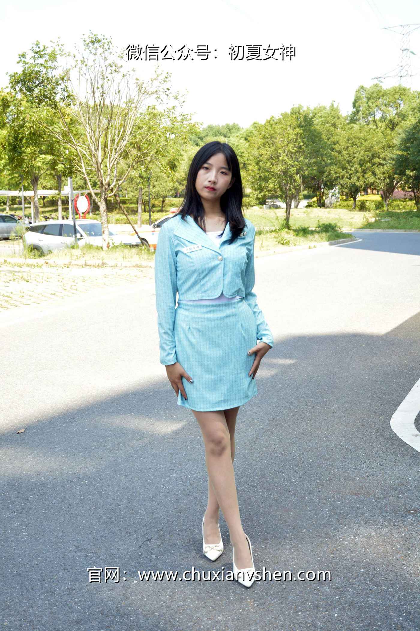 图片[54]-初夏女神 NO.079 点点 浅蓝正装[160P] – 速更版-美库