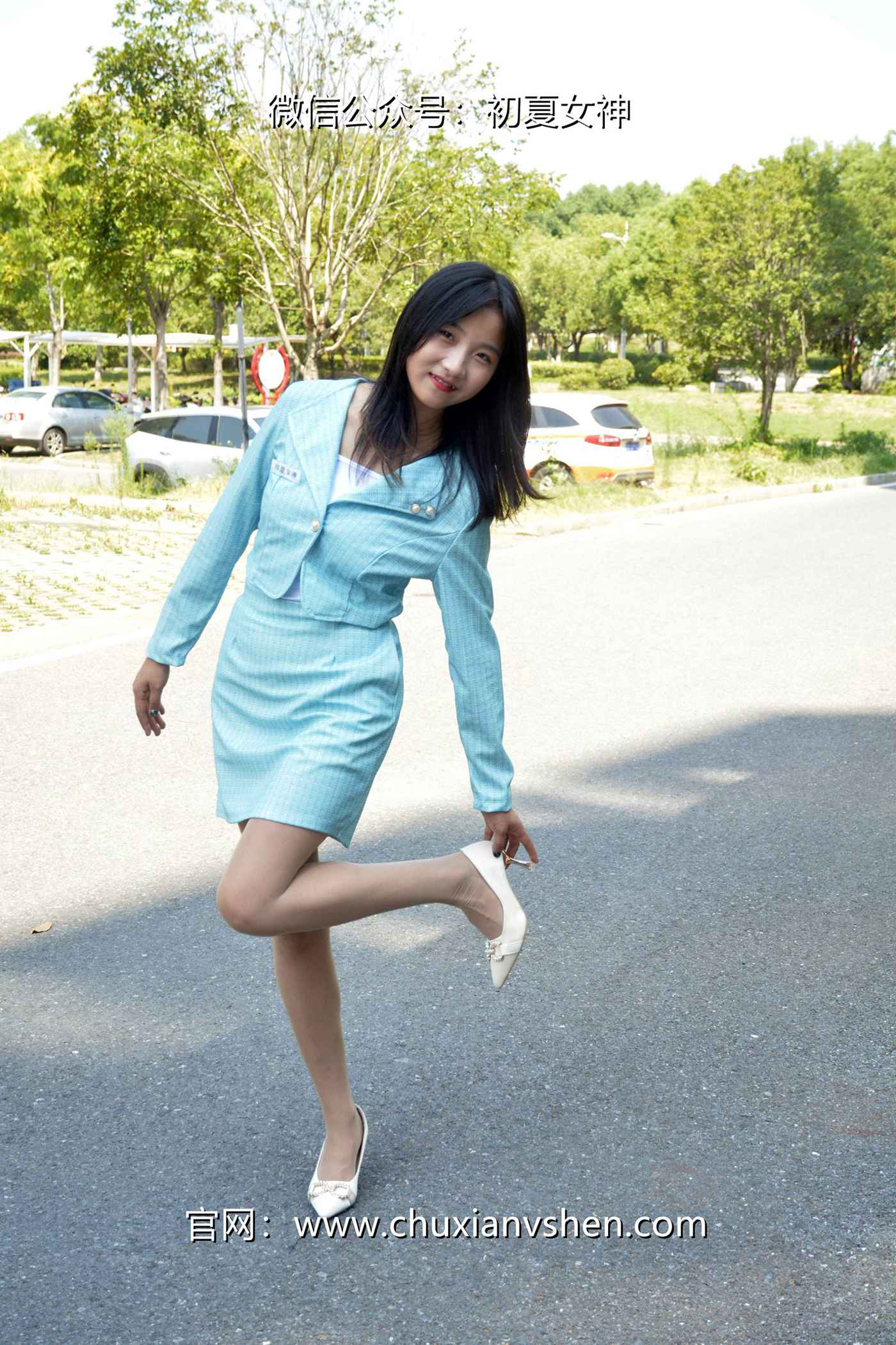 图片[55]-初夏女神 NO.079 点点 浅蓝正装[160P] – 速更版-美库