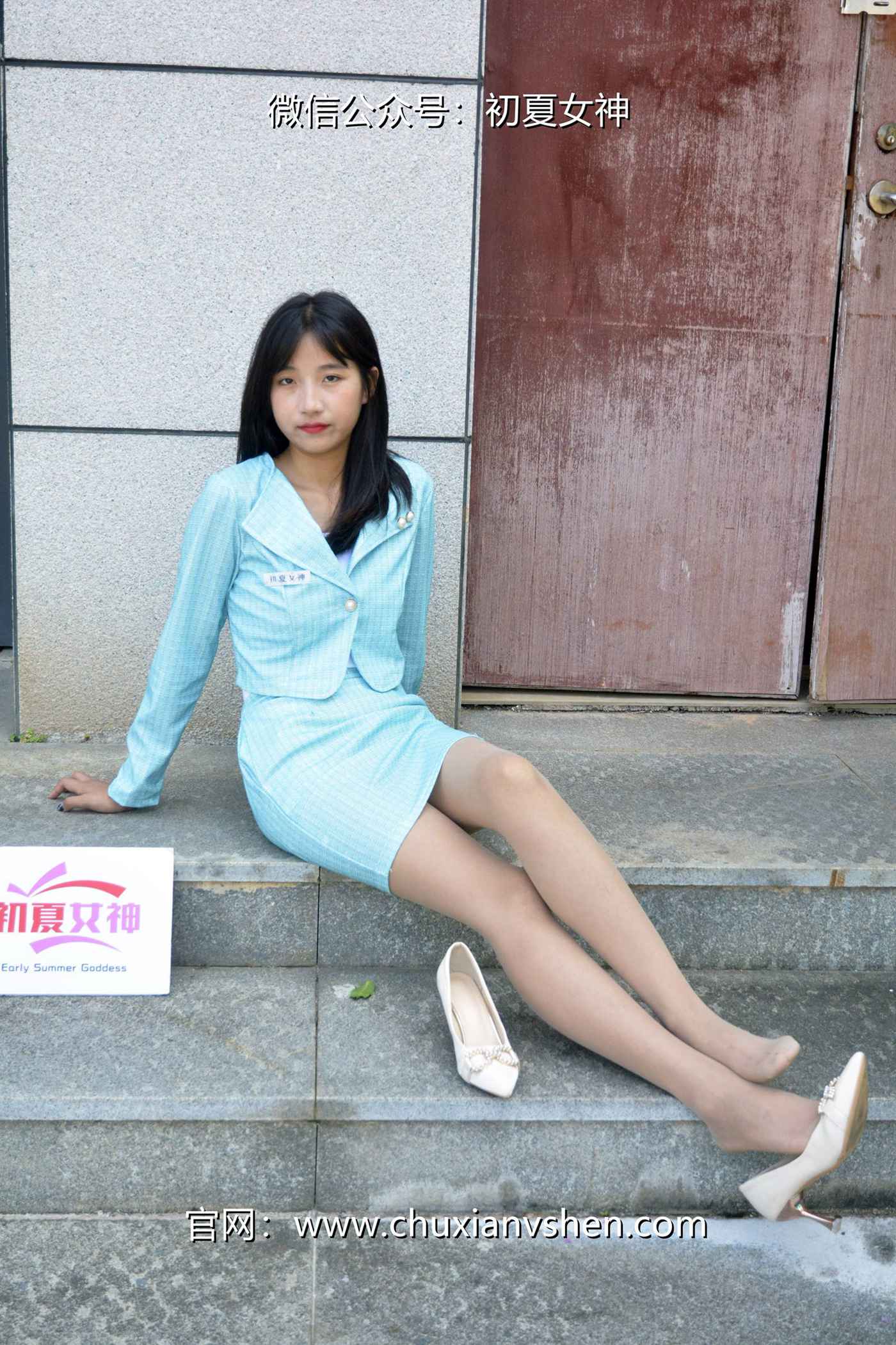 图片[58]-初夏女神 NO.079 点点 浅蓝正装[160P] – 速更版-美库