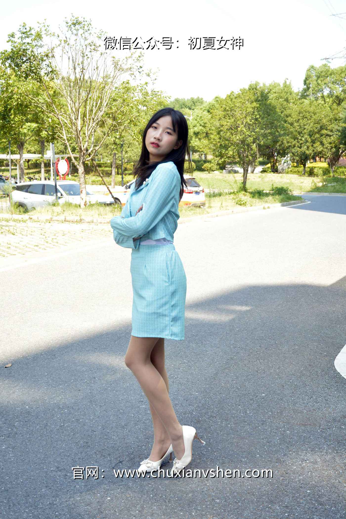 图片[61]-初夏女神 NO.079 点点 浅蓝正装[160P] – 速更版-美库