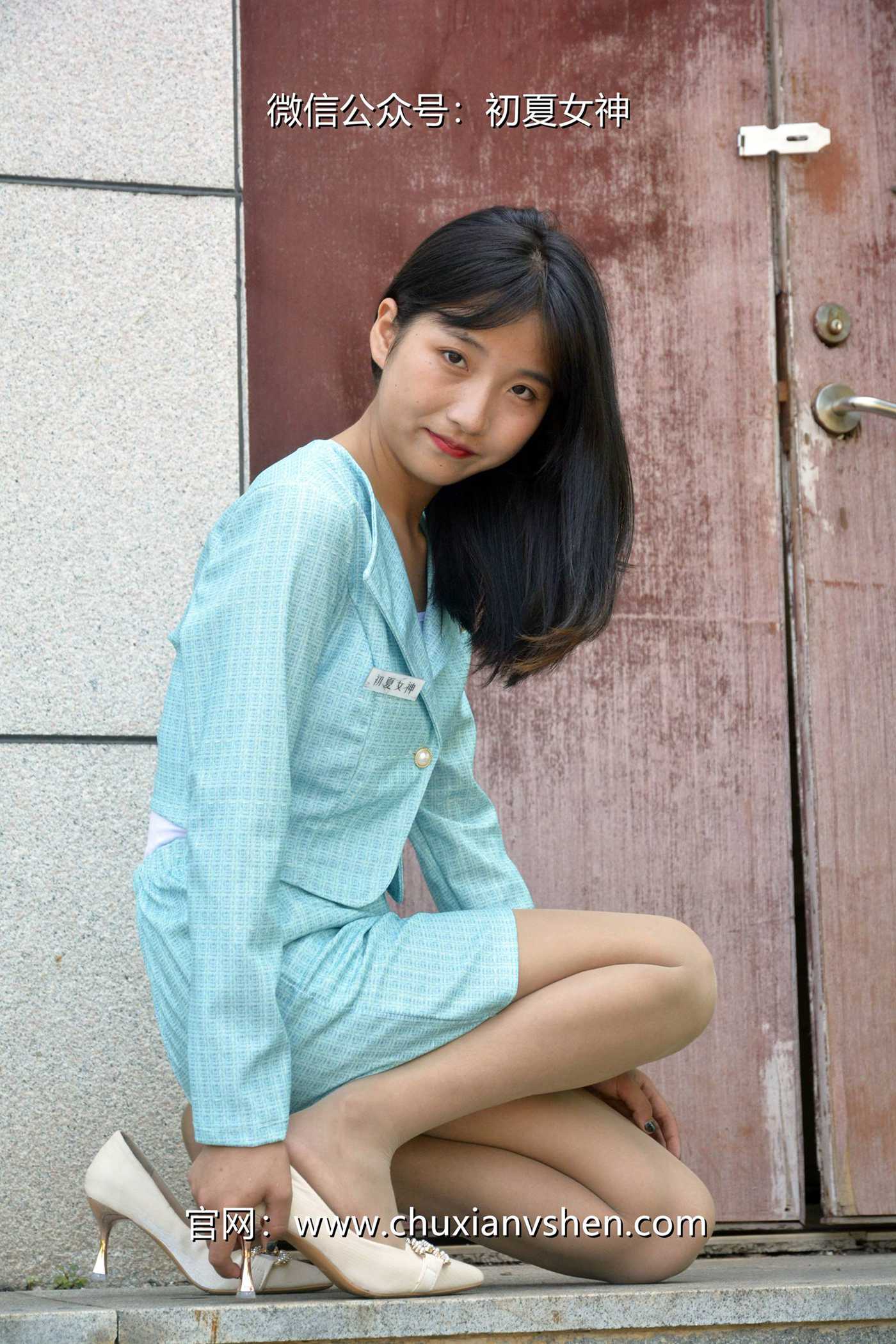 图片[67]-初夏女神 NO.079 点点 浅蓝正装[160P] – 速更版-美库