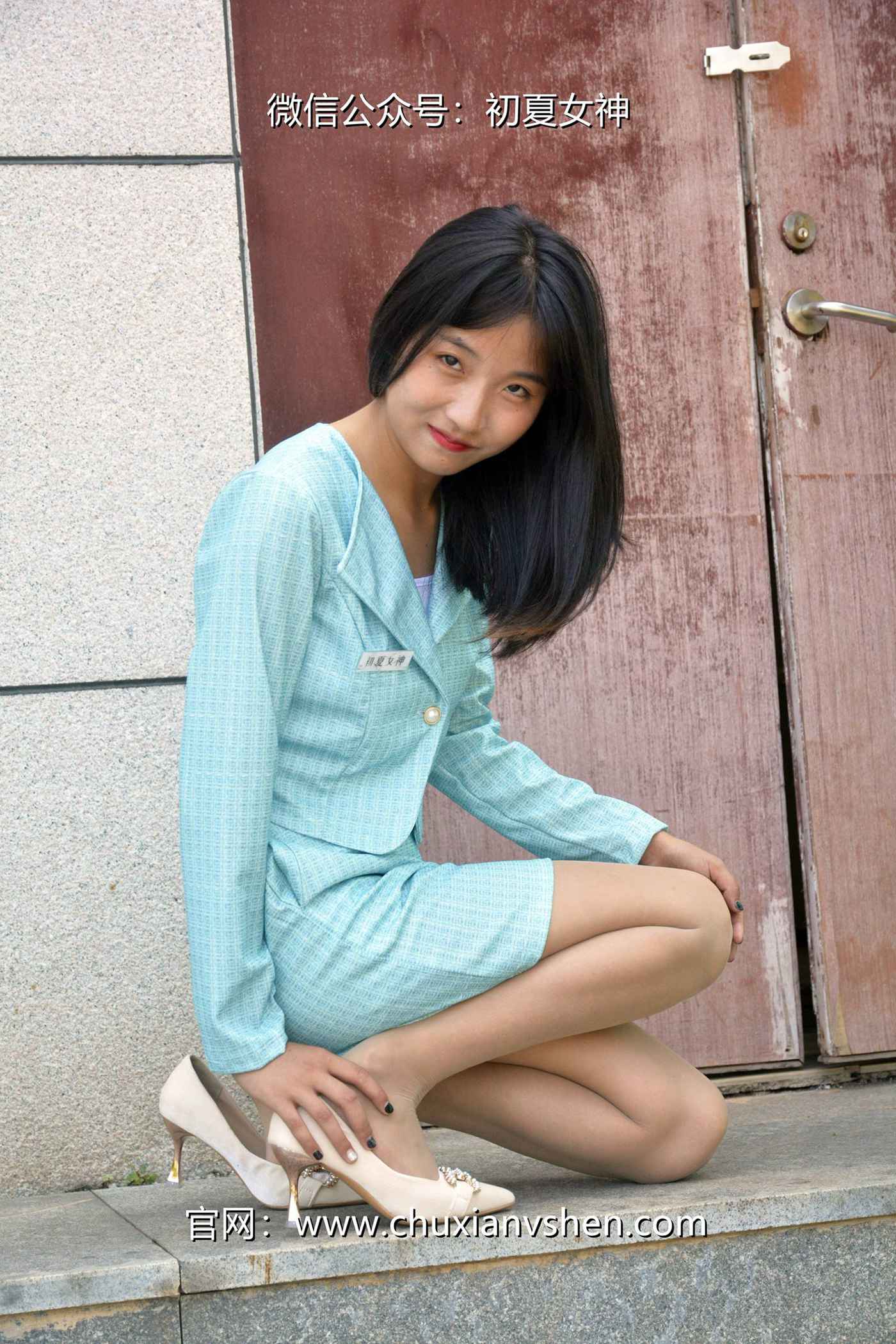 图片[69]-初夏女神 NO.079 点点 浅蓝正装[160P] – 速更版-美库