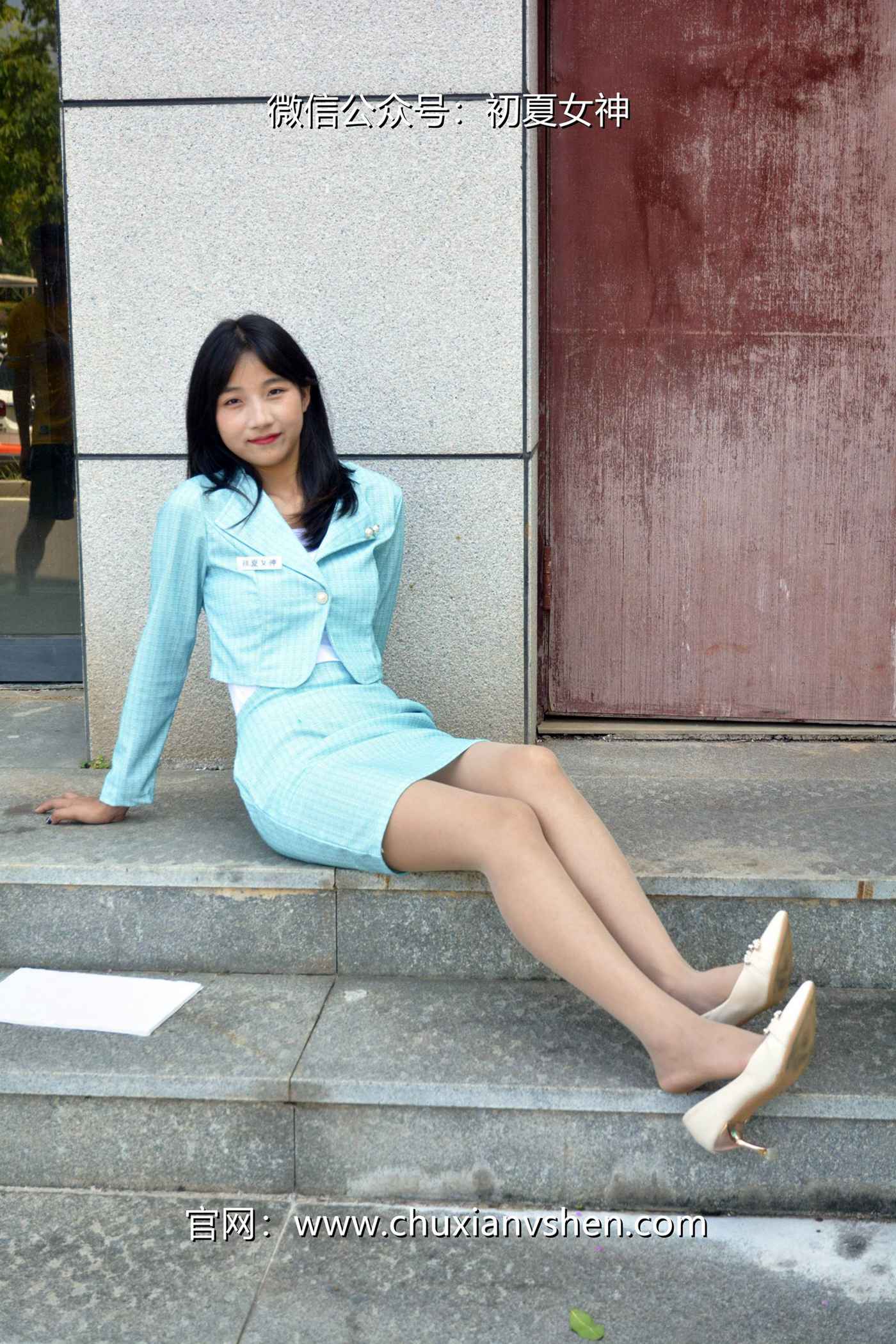 图片[71]-初夏女神 NO.079 点点 浅蓝正装[160P] – 速更版-美库