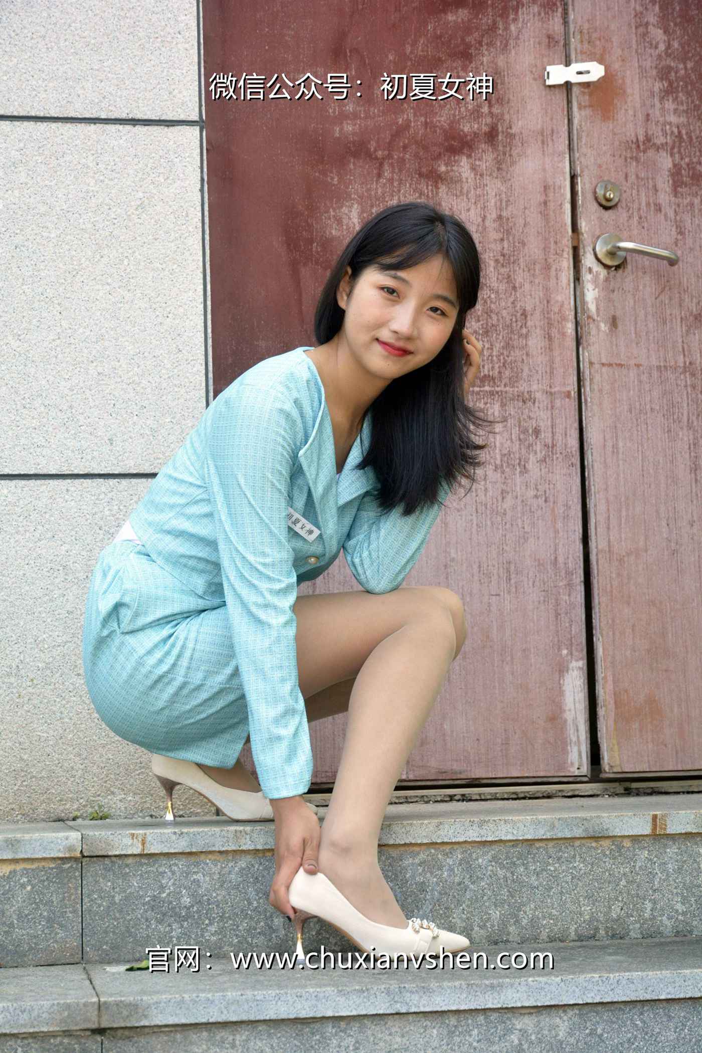 图片[74]-初夏女神 NO.079 点点 浅蓝正装[160P] – 速更版-美库