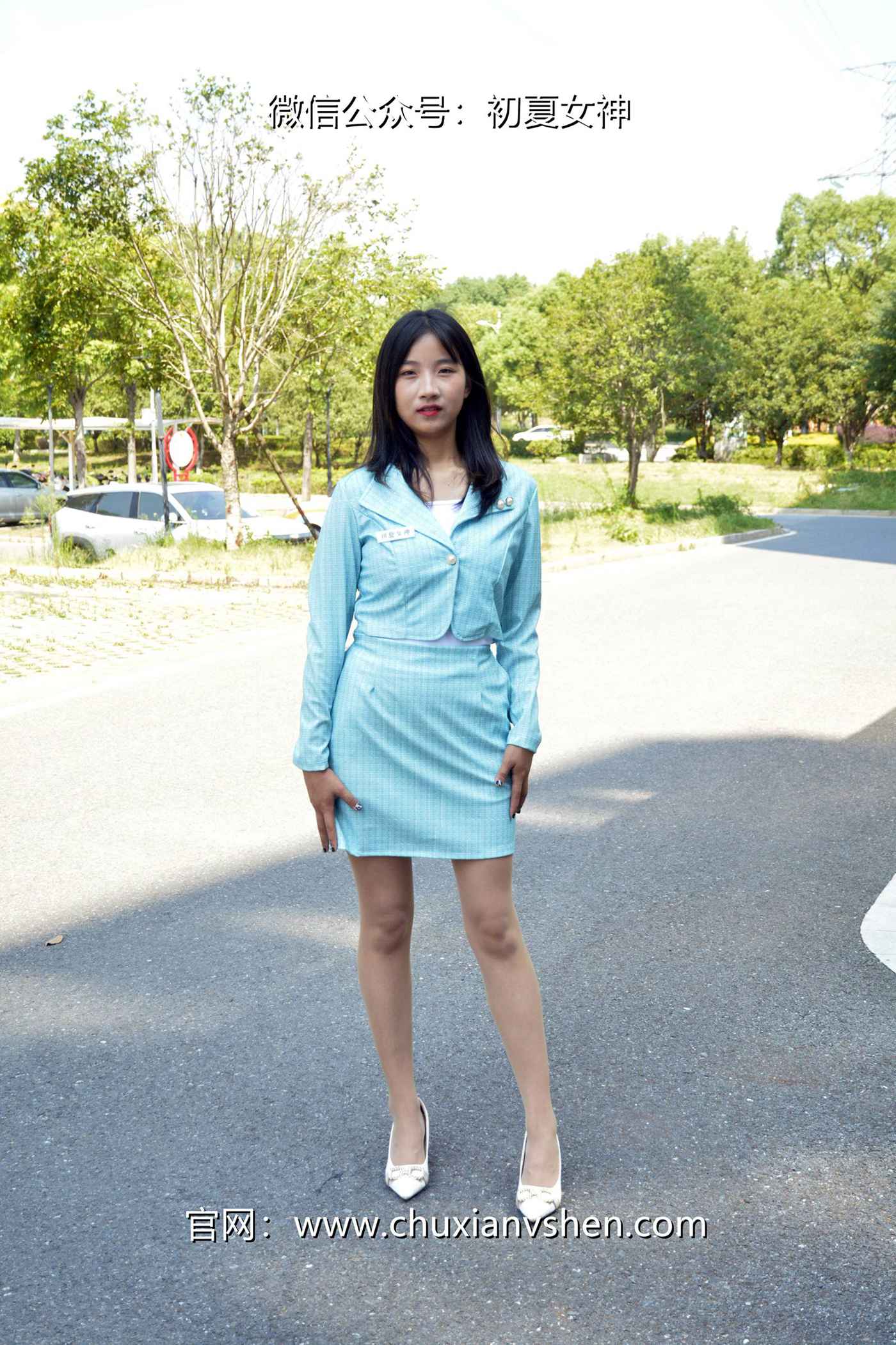 图片[77]-初夏女神 NO.079 点点 浅蓝正装[160P] – 速更版-美库