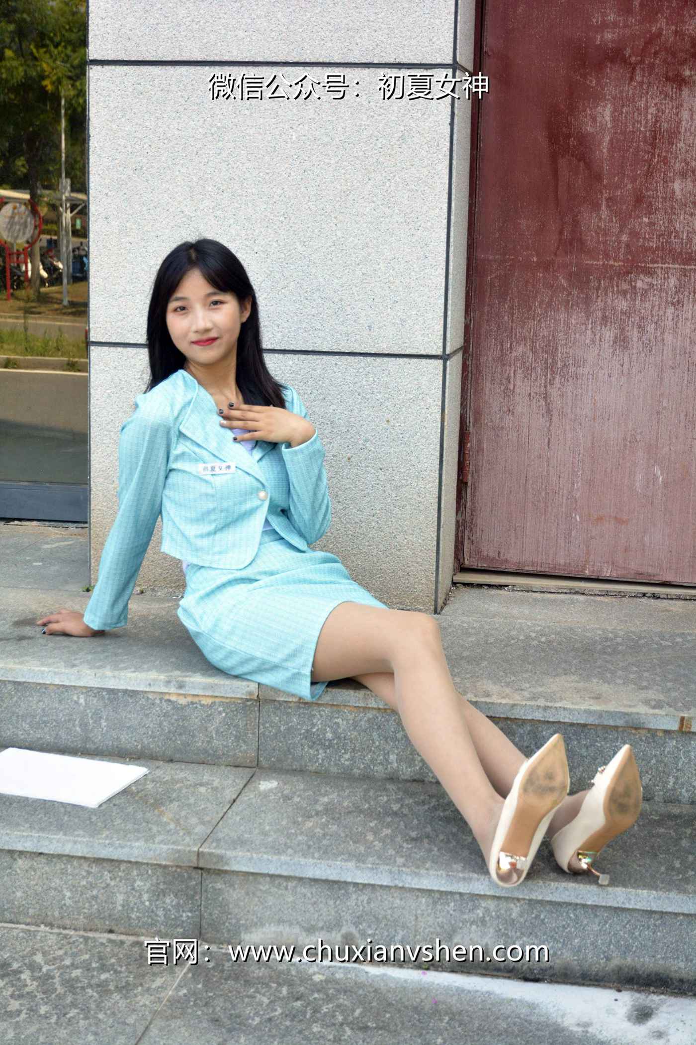 图片[78]-初夏女神 NO.079 点点 浅蓝正装[160P] – 速更版-美库