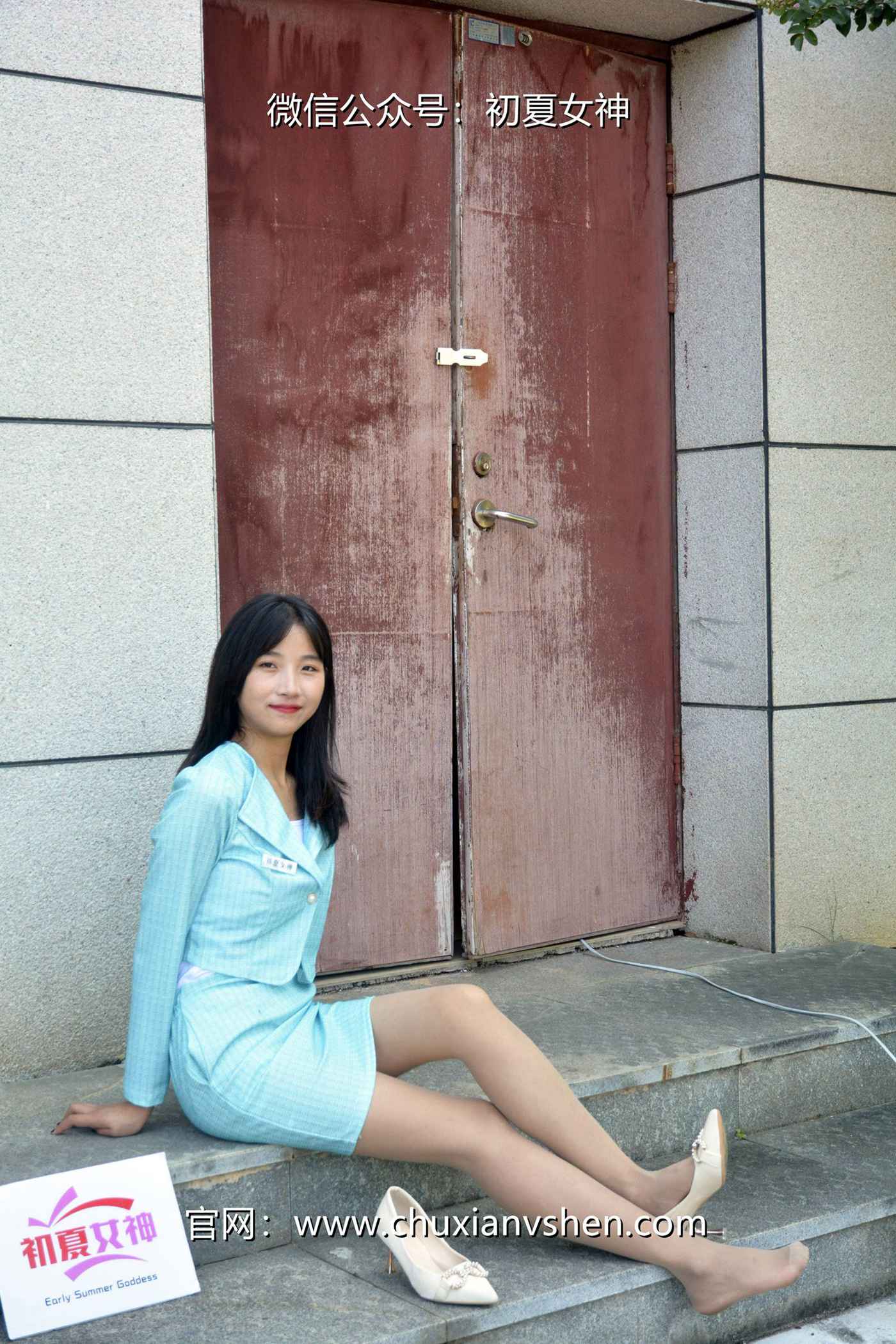 图片[103]-初夏女神 NO.079 点点 浅蓝正装[160P] – 速更版-美库