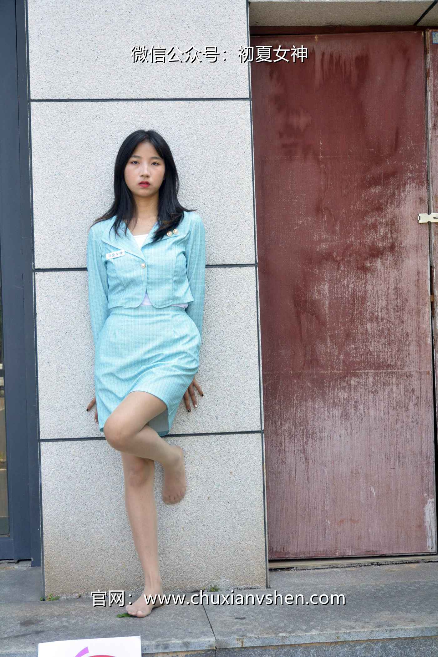 图片[105]-初夏女神 NO.079 点点 浅蓝正装[160P] – 速更版-美库