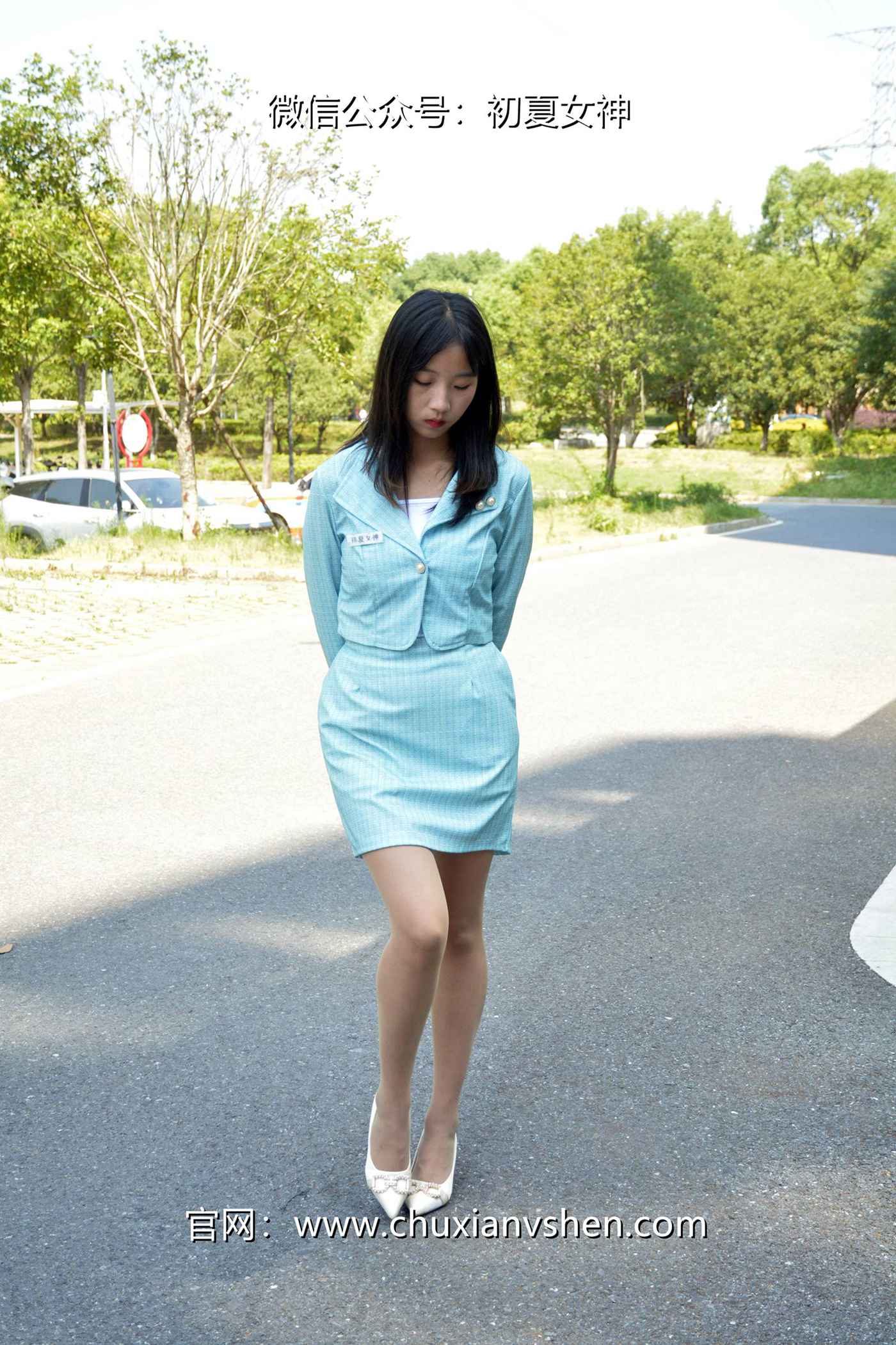 图片[111]-初夏女神 NO.079 点点 浅蓝正装[160P] – 速更版-美库