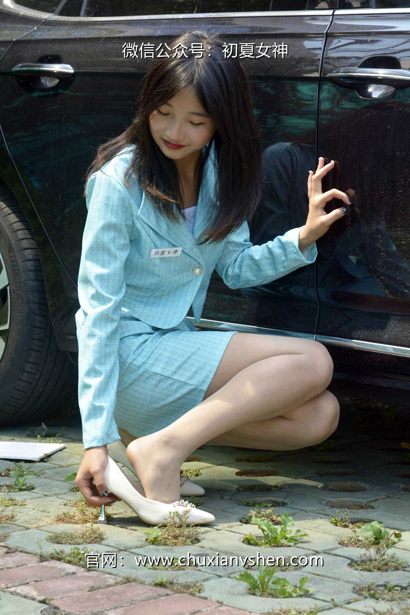 图片[113]-初夏女神 NO.079 点点 浅蓝正装[160P] – 速更版-美库