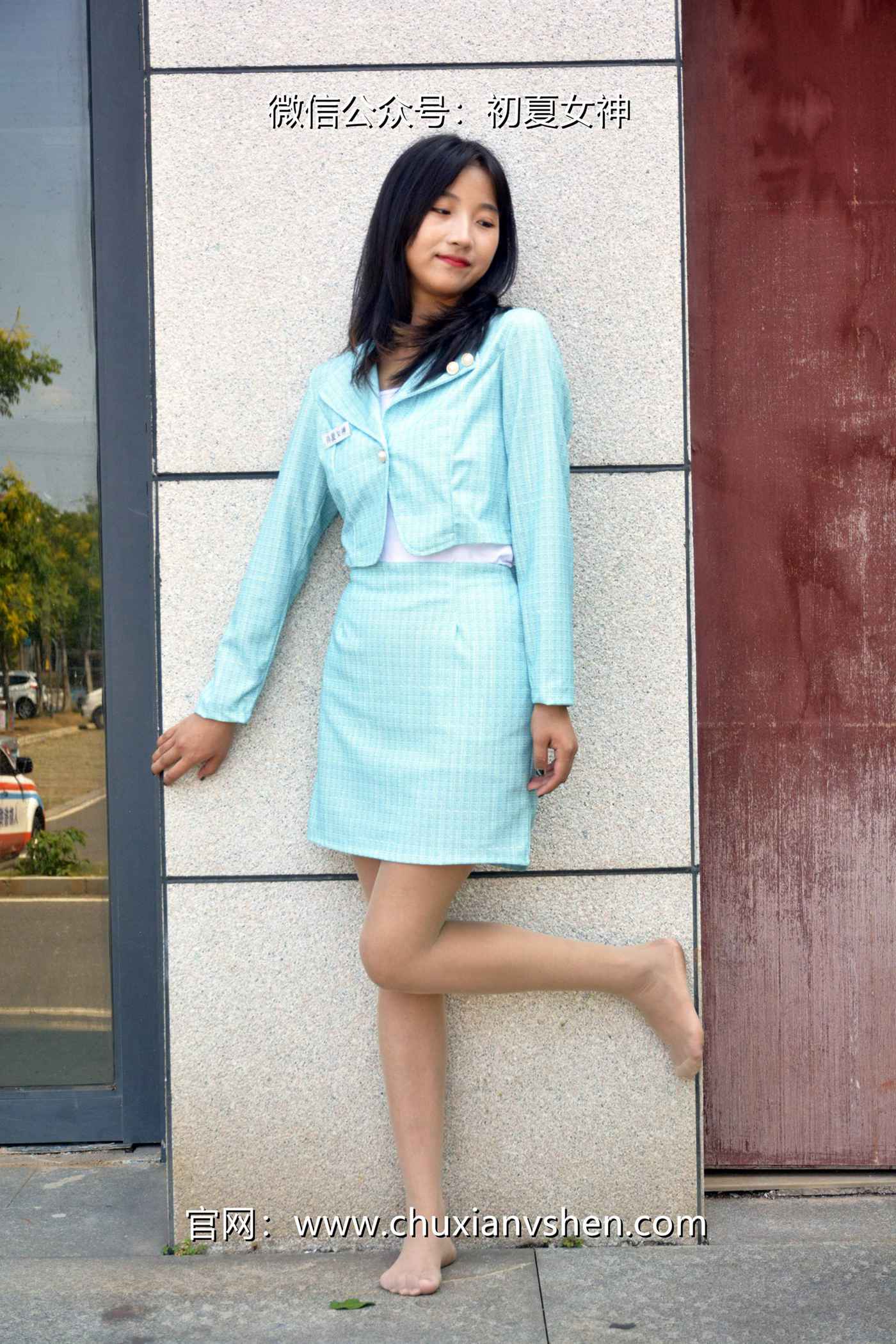 图片[124]-初夏女神 NO.079 点点 浅蓝正装[160P] – 速更版-美库