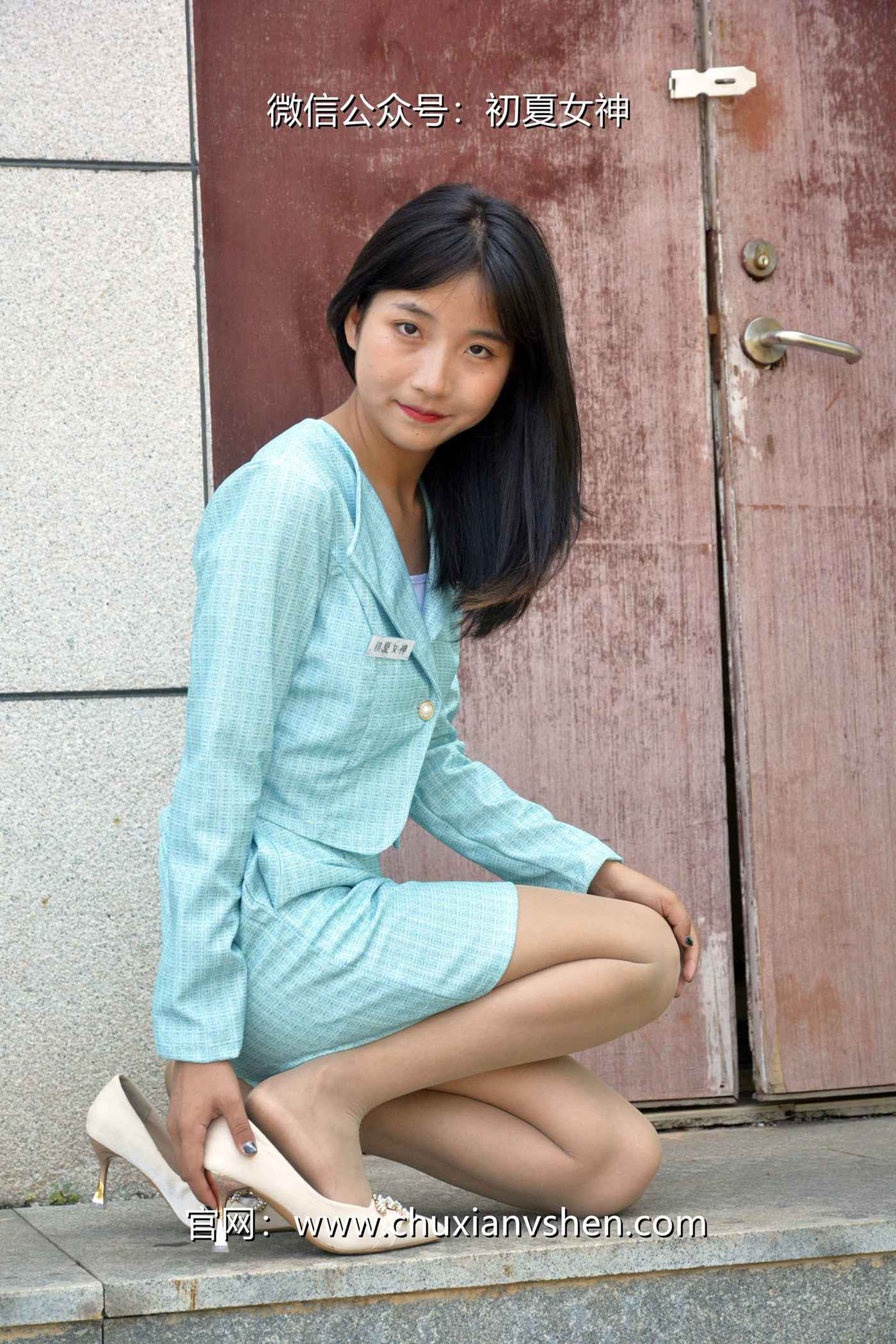 图片[132]-初夏女神 NO.079 点点 浅蓝正装[160P] – 速更版-美库