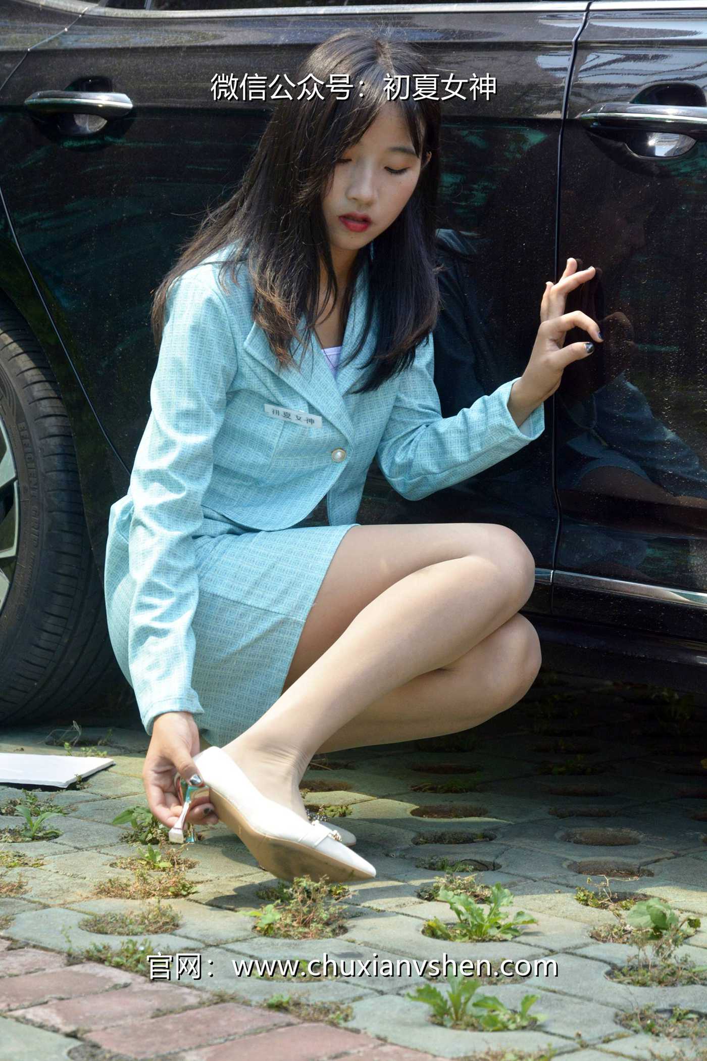 图片[133]-初夏女神 NO.079 点点 浅蓝正装[160P] – 速更版-美库