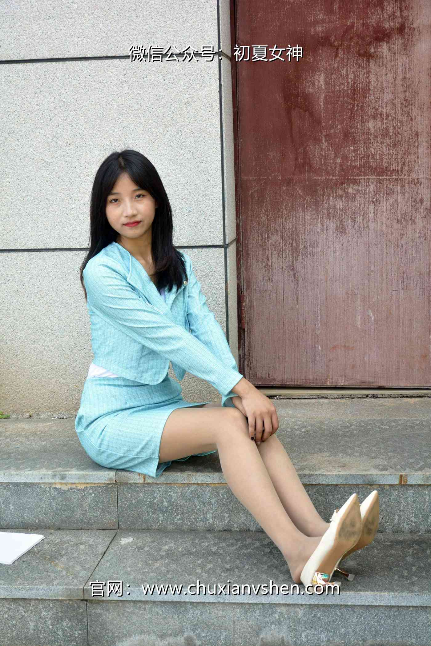 图片[137]-初夏女神 NO.079 点点 浅蓝正装[160P] – 速更版-美库