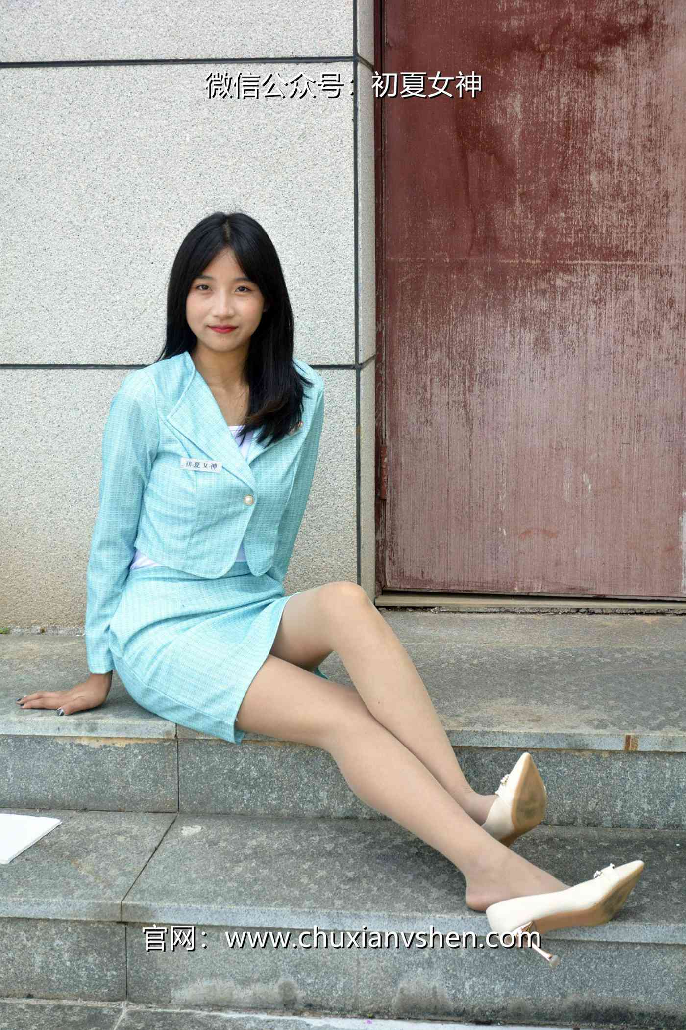 图片[142]-初夏女神 NO.079 点点 浅蓝正装[160P] – 速更版-美库