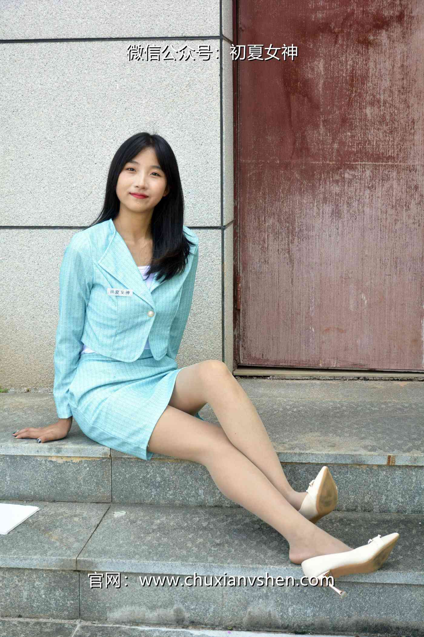 图片[144]-初夏女神 NO.079 点点 浅蓝正装[160P] – 速更版-美库