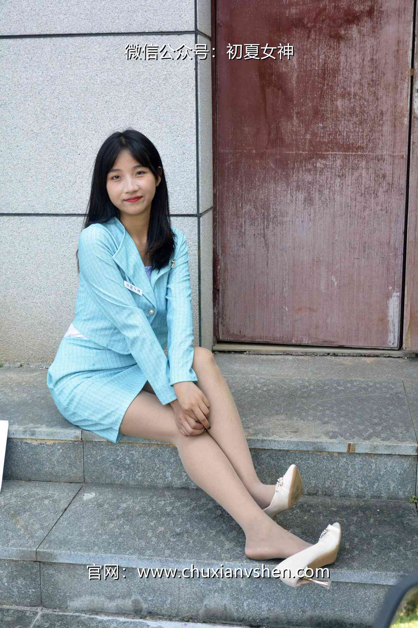图片[148]-初夏女神 NO.079 点点 浅蓝正装[160P] – 速更版-美库