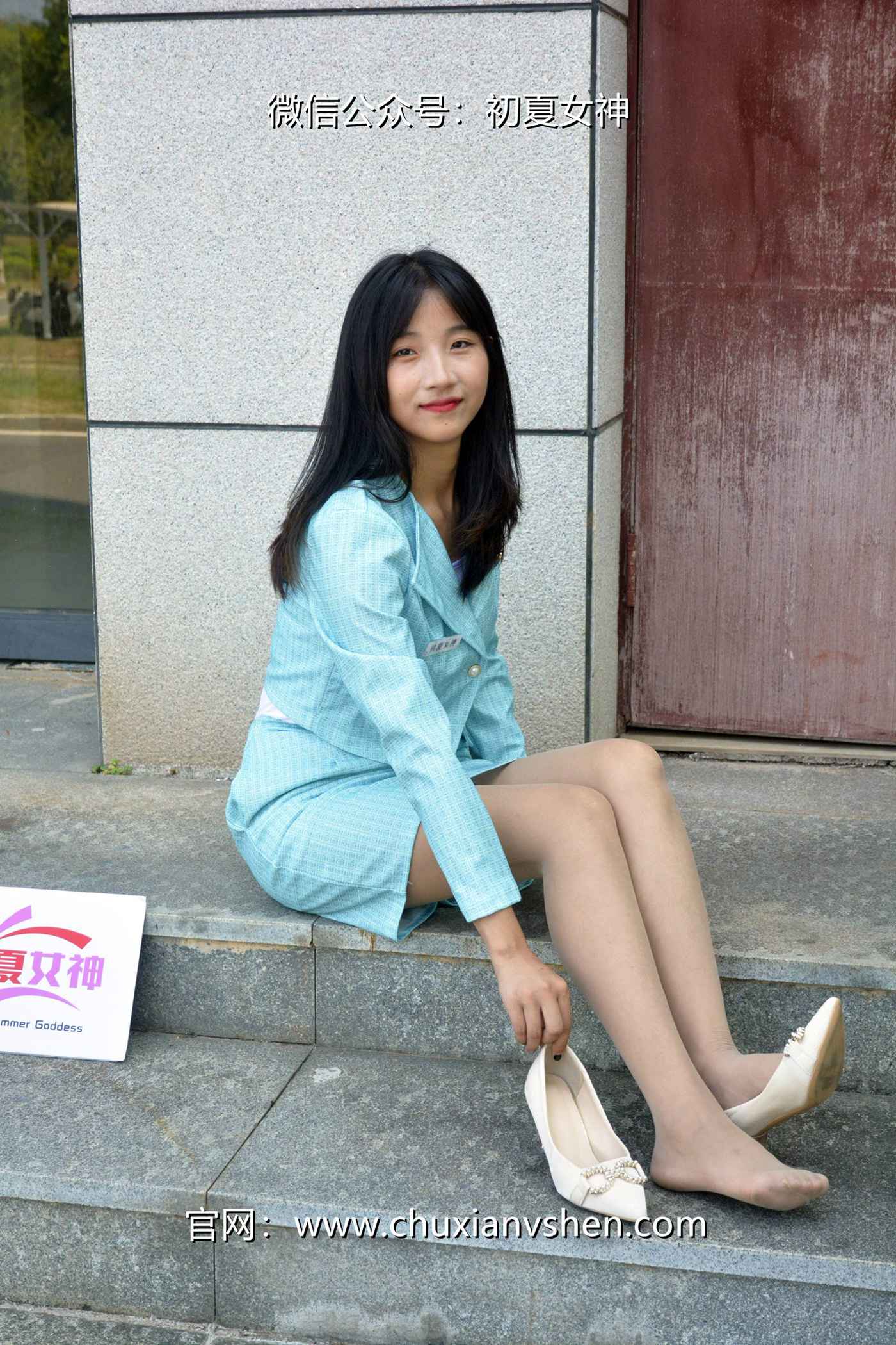 图片[157]-初夏女神 NO.079 点点 浅蓝正装[160P] – 速更版-美库