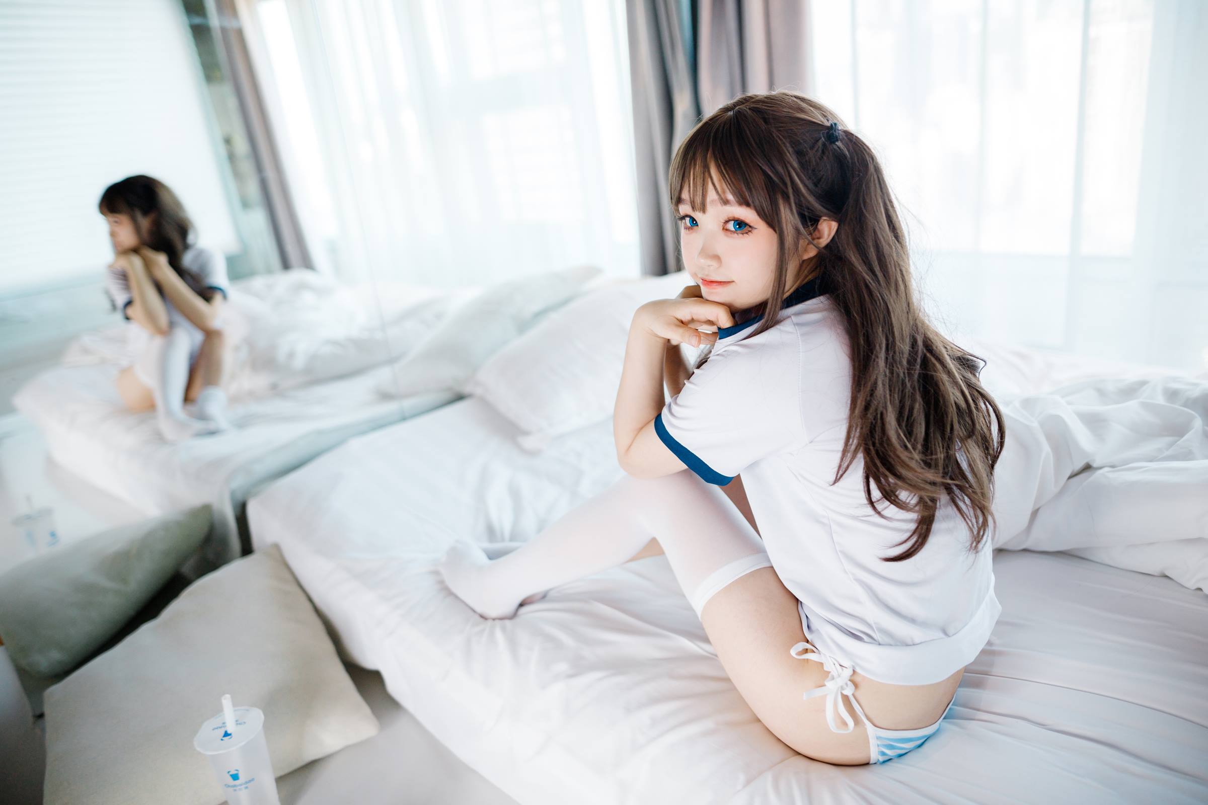 图片[21]-神沢永莉 – 半双马尾体操服大腿袜[36P] – 速更版-美库