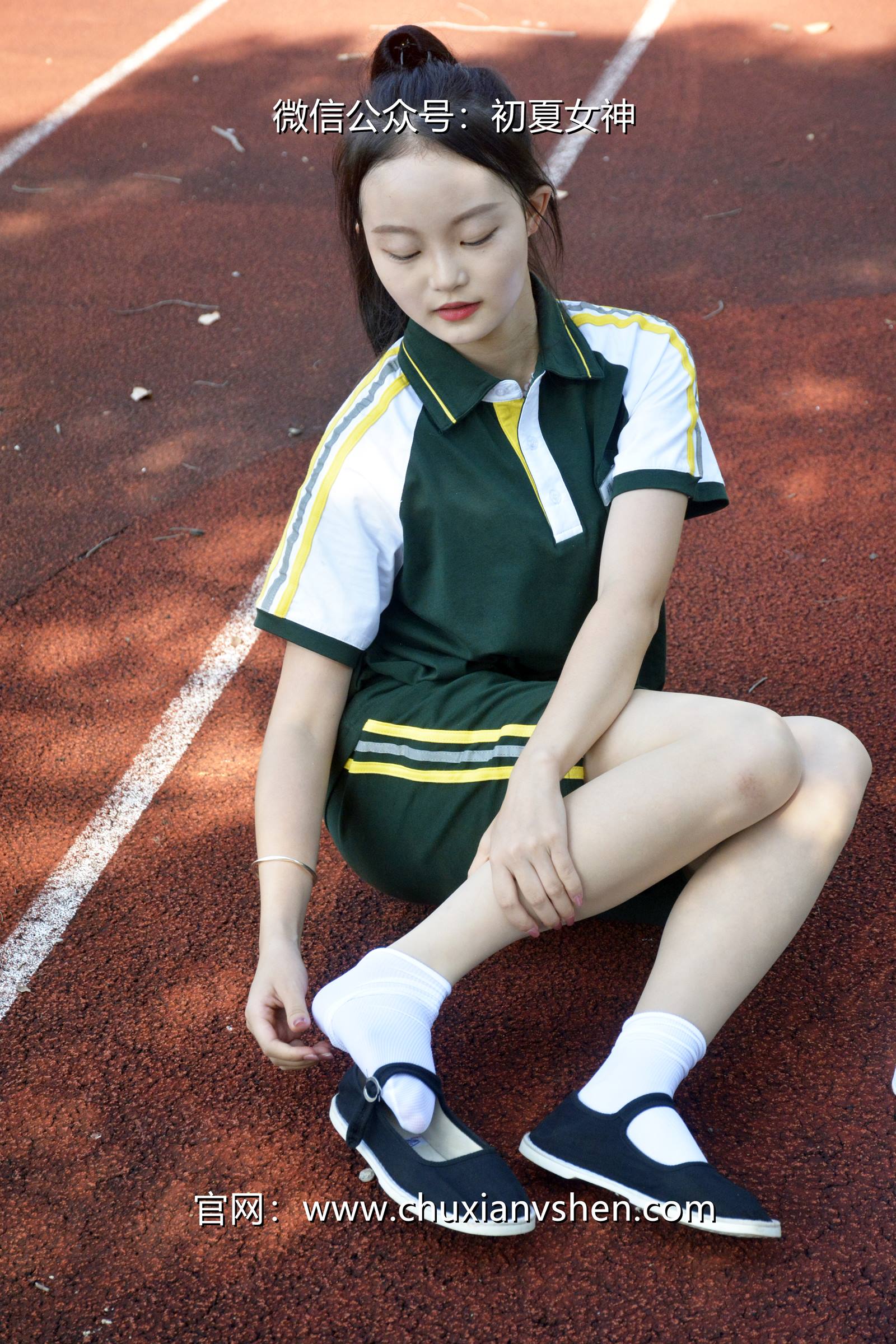 图片[111]-初夏女神 NO.080 双双 绿色校服[160P] – 速更版-美库