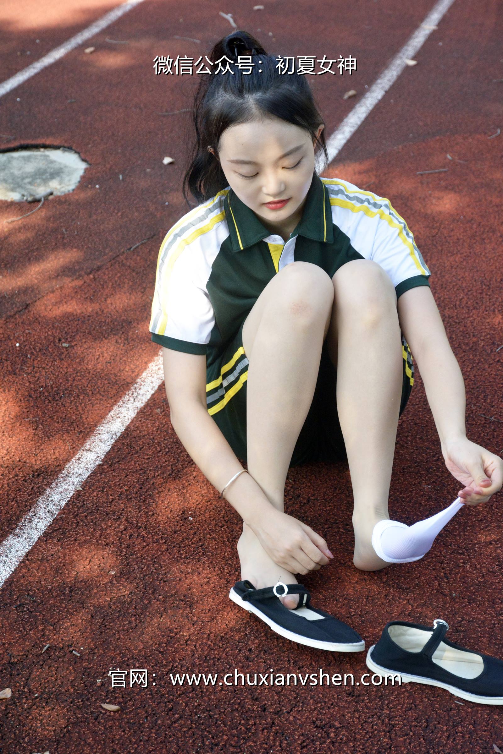 图片[113]-初夏女神 NO.080 双双 绿色校服[160P] – 速更版-美库