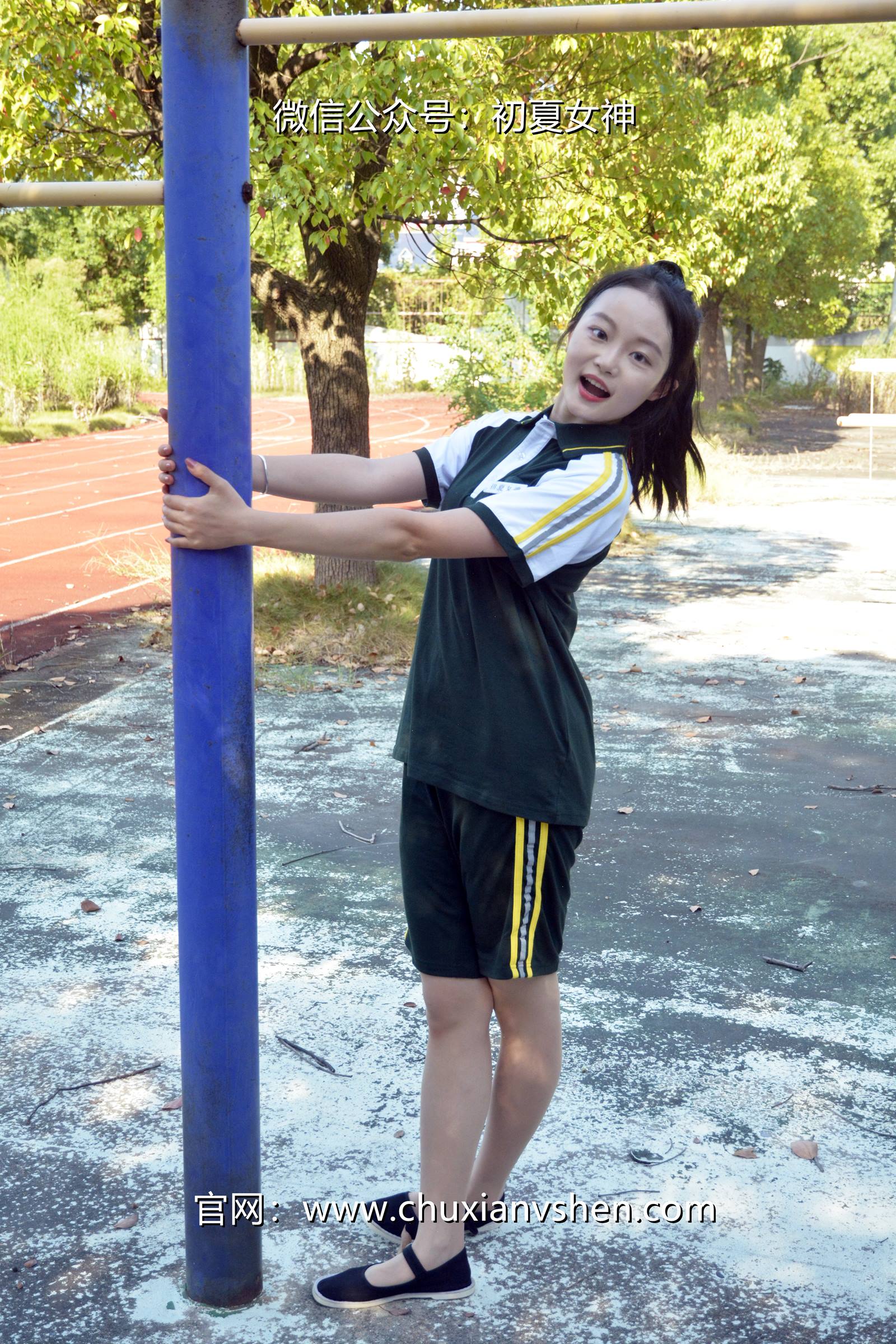 图片[135]-初夏女神 NO.080 双双 绿色校服[160P] – 速更版-美库