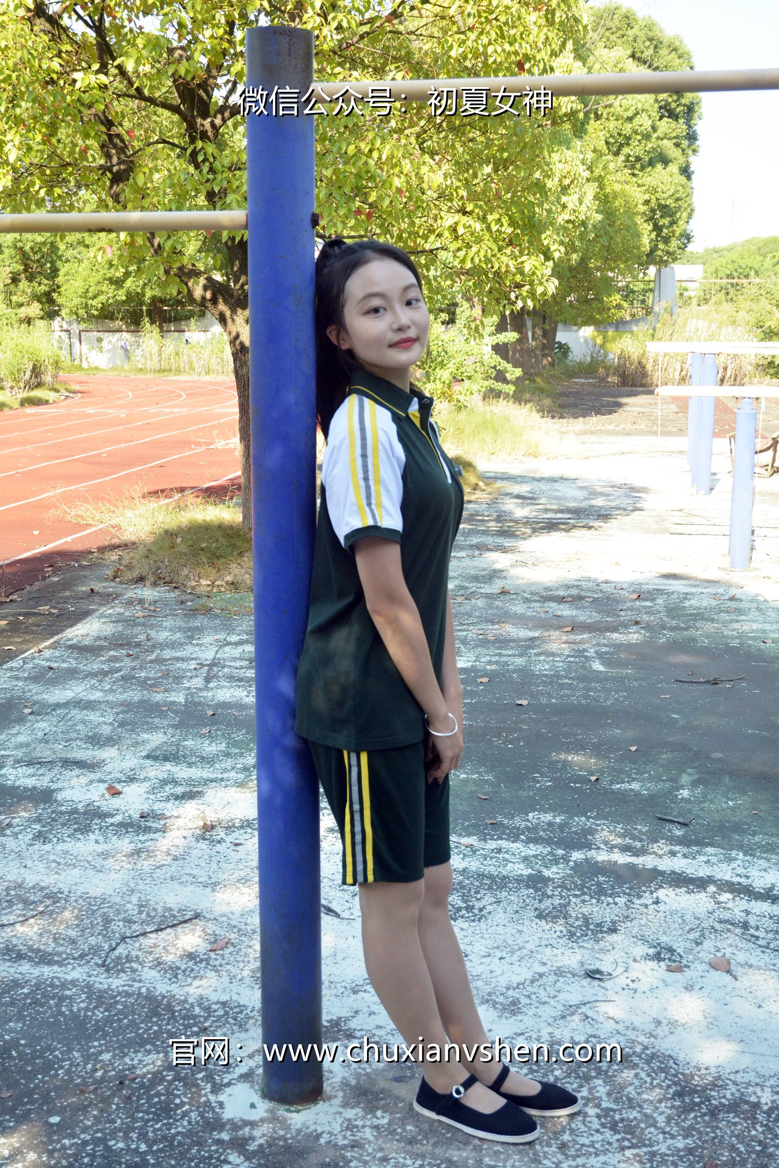 图片[136]-初夏女神 NO.080 双双 绿色校服[160P] – 速更版-美库