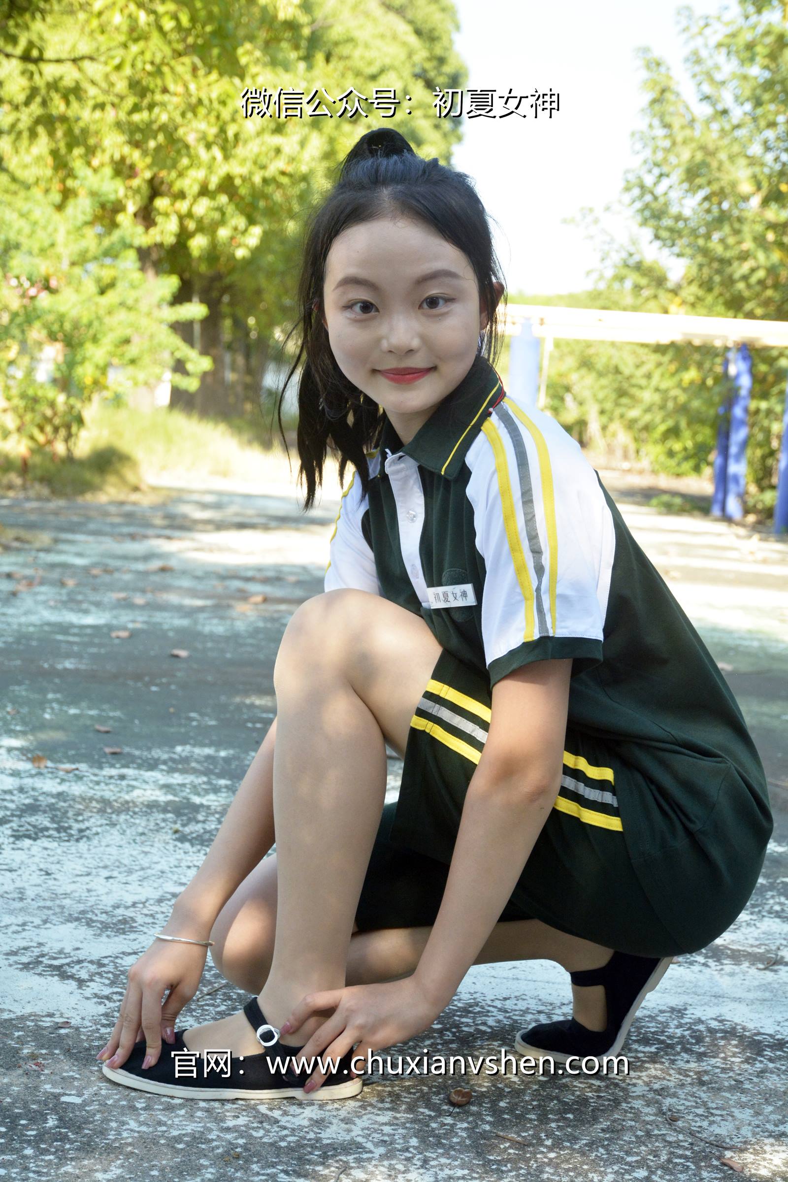 图片[138]-初夏女神 NO.080 双双 绿色校服[160P] – 速更版-美库