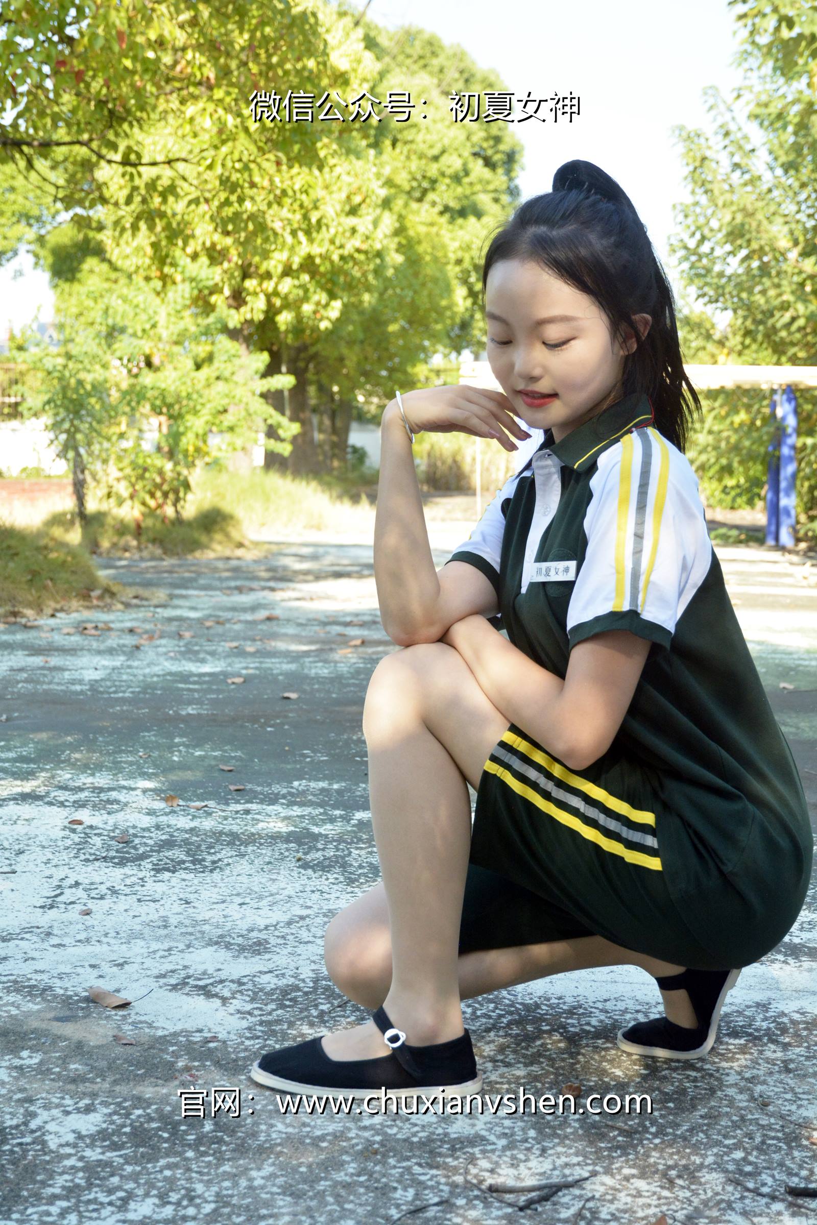 图片[143]-初夏女神 NO.080 双双 绿色校服[160P] – 速更版-美库