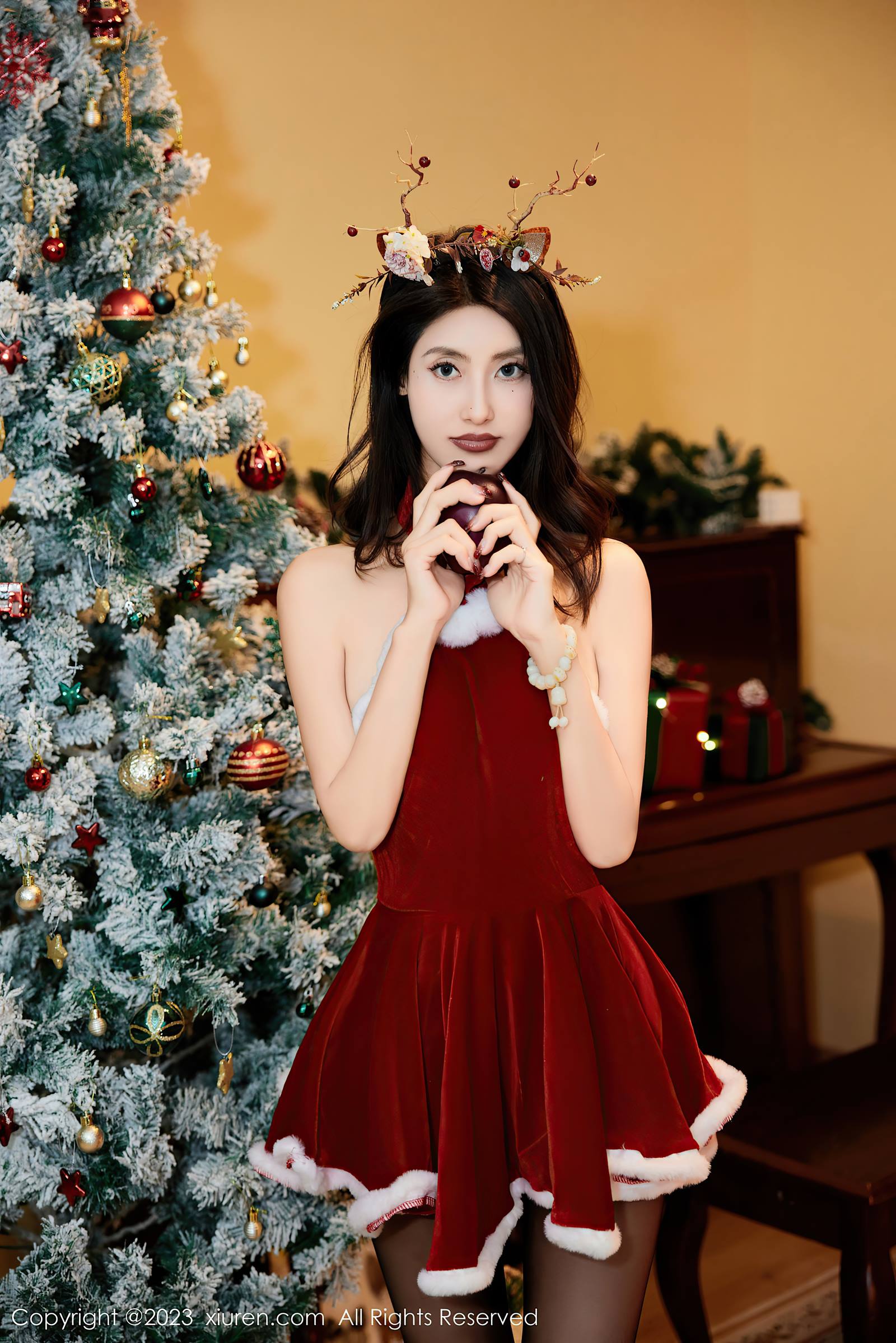 图片[14]-[Xiuren秀人网]2023.12.21 NO.7842 lingyu69 枣红圣诞黑丝 [26+1P] – 速更版-美库