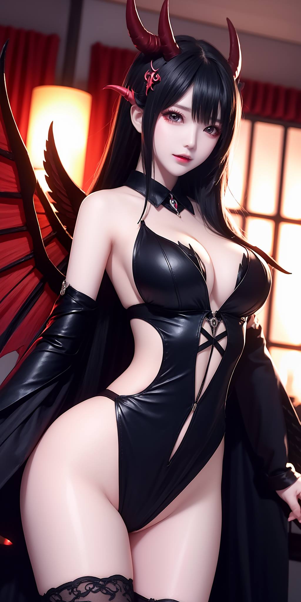 图片[23]-AI绘画 088 恶魔少女连体皮衣[80P] – 速更版-美库