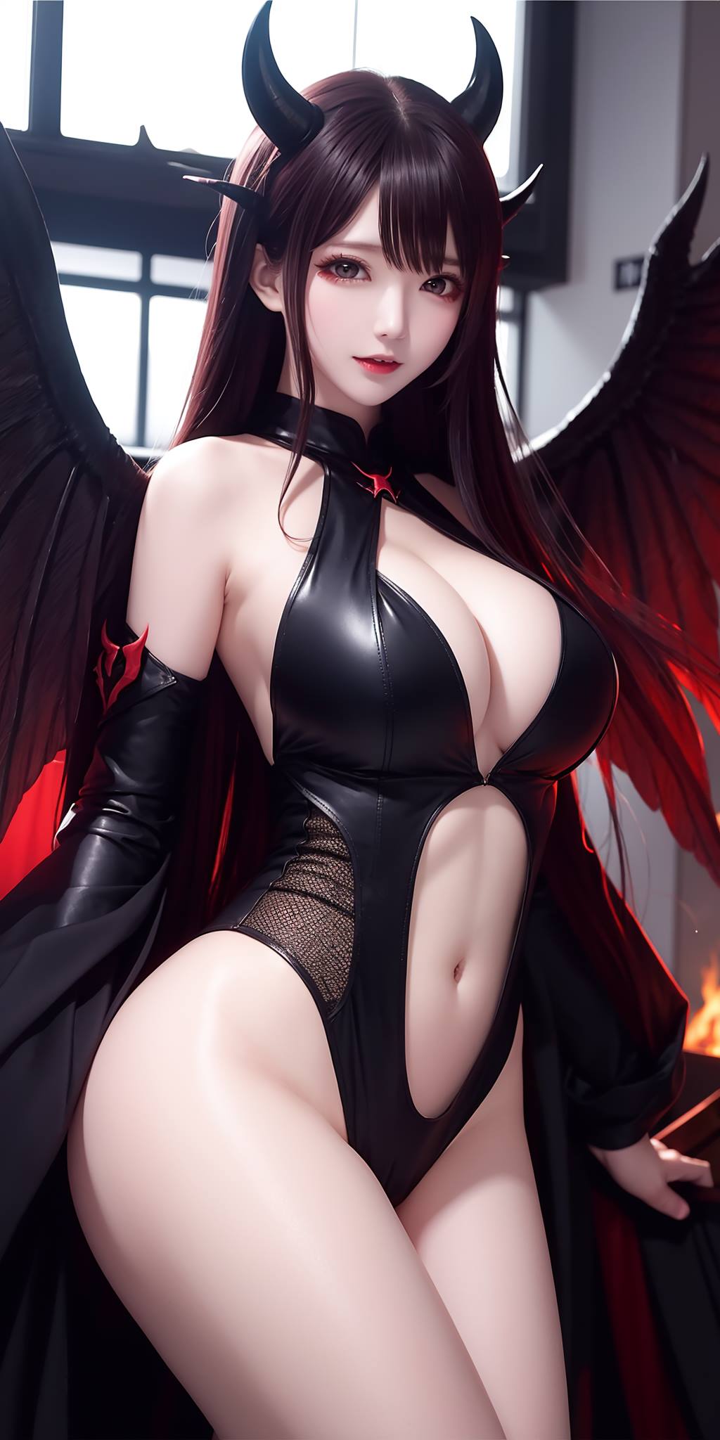 图片[32]-AI绘画 088 恶魔少女连体皮衣[80P] – 速更版-美库