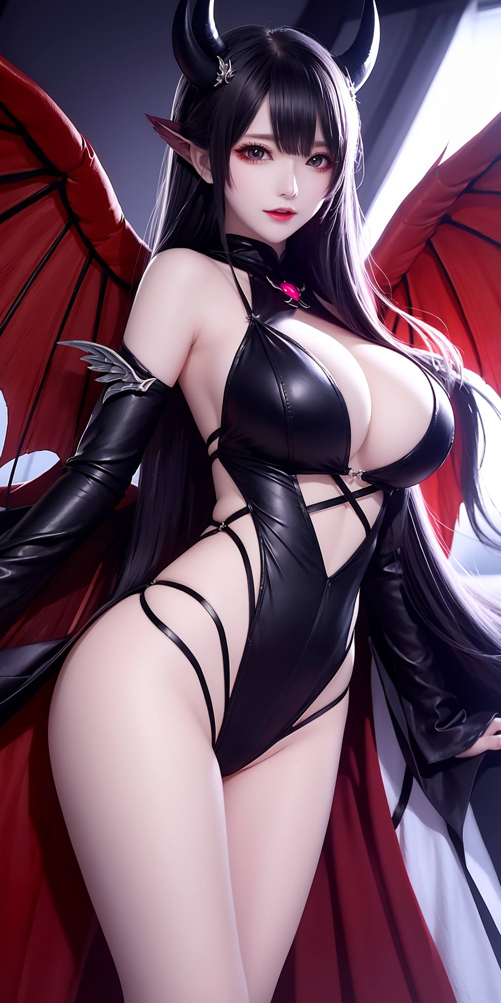 图片[42]-AI绘画 088 恶魔少女连体皮衣[80P] – 速更版-美库