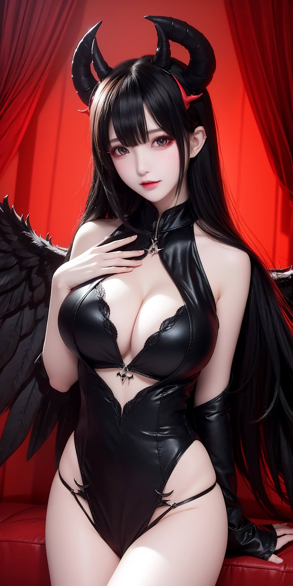 图片[47]-AI绘画 088 恶魔少女连体皮衣[80P] – 速更版-美库