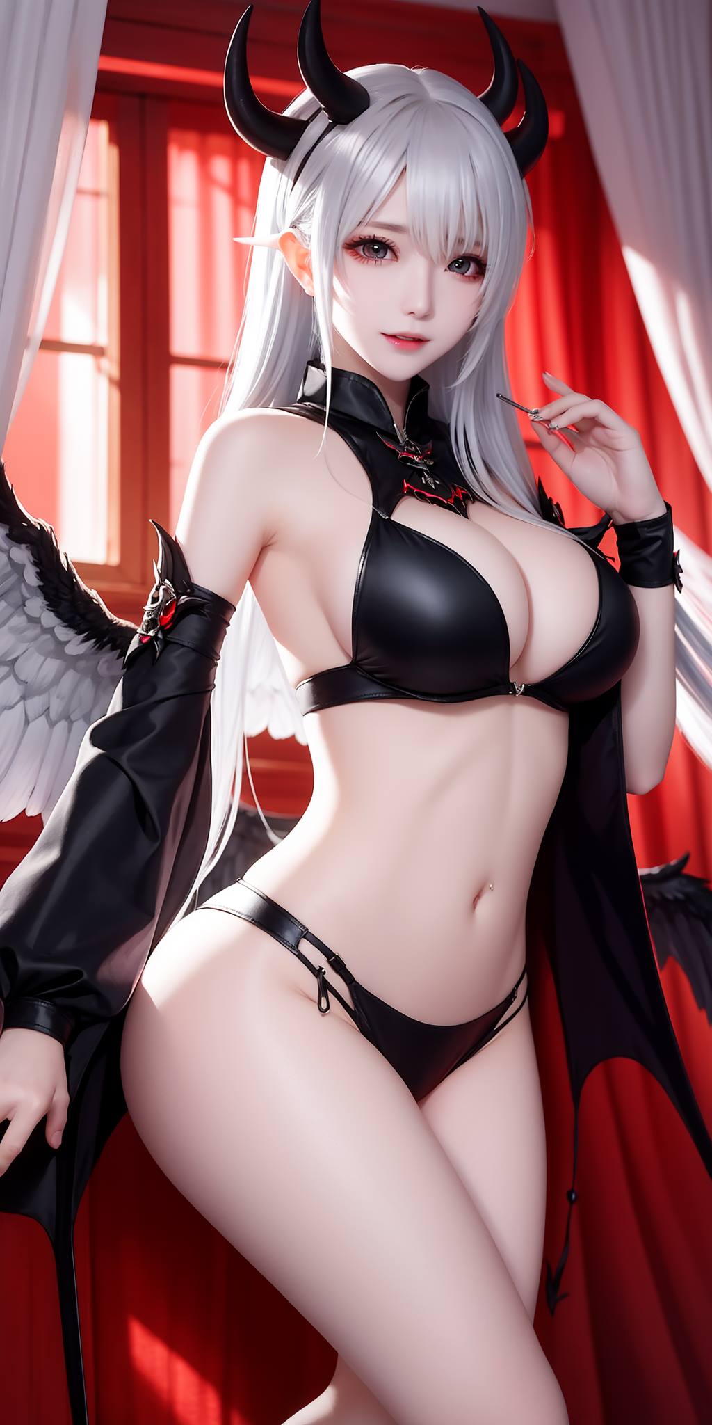 图片[72]-AI绘画 088 恶魔少女连体皮衣[80P] – 速更版-美库