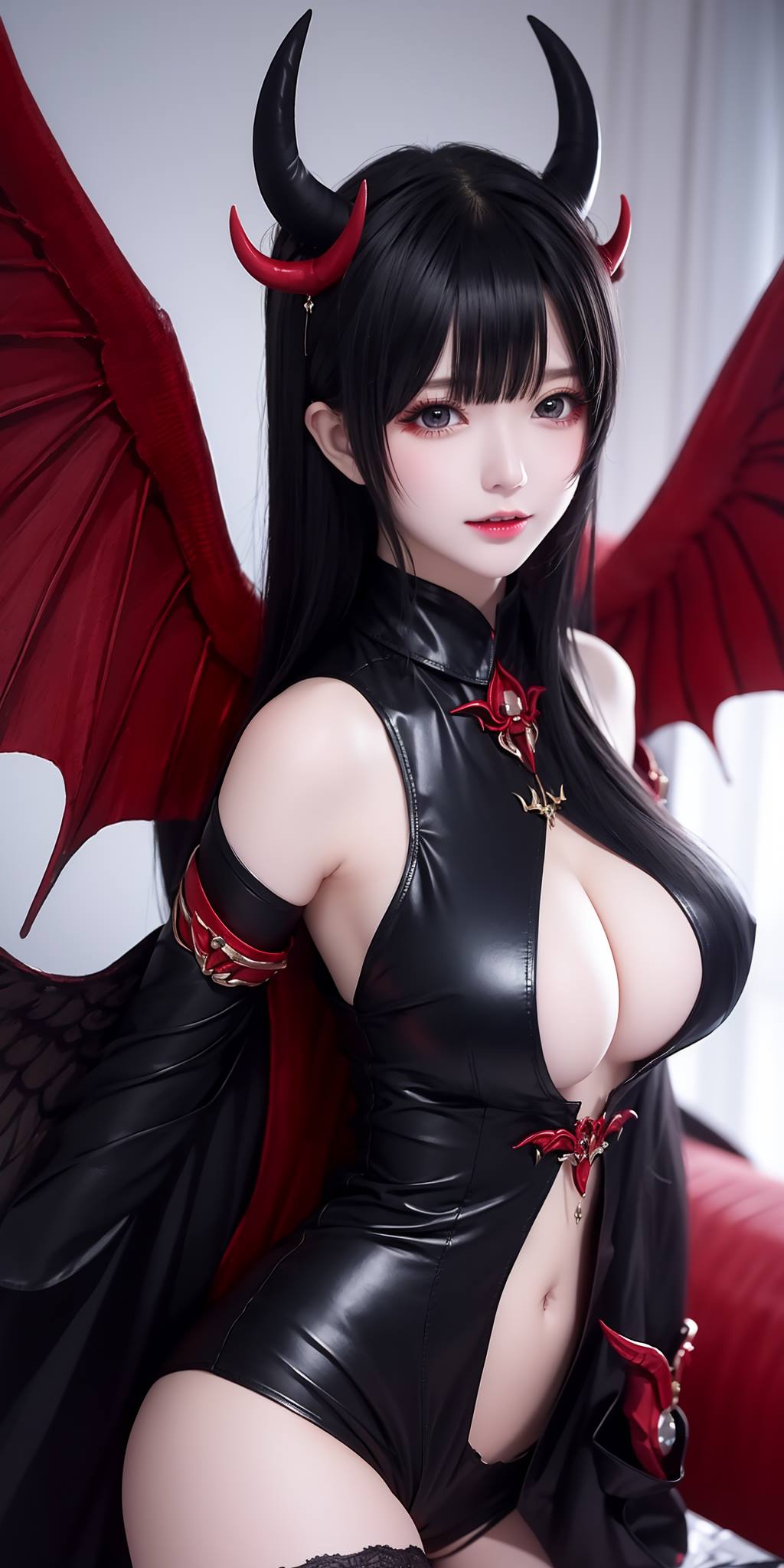 图片[74]-AI绘画 088 恶魔少女连体皮衣[80P] – 速更版-美库