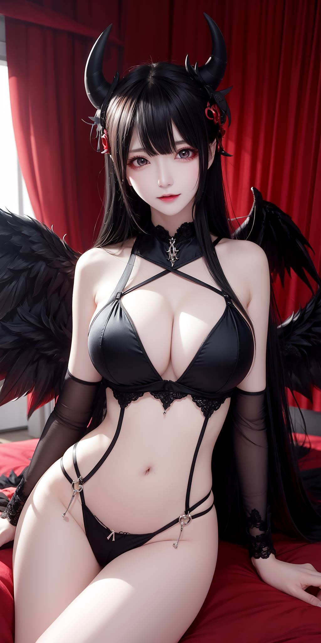 图片[75]-AI绘画 088 恶魔少女连体皮衣[80P] – 速更版-美库