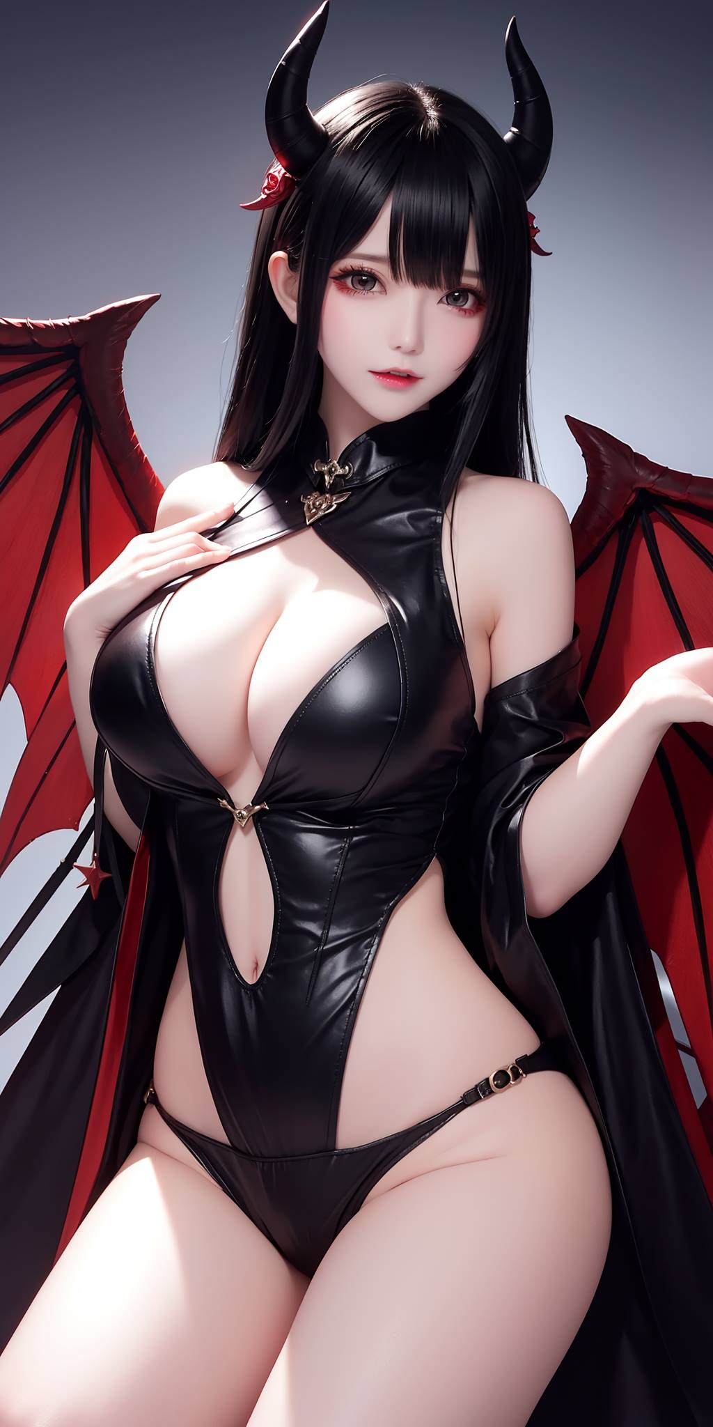 图片[76]-AI绘画 088 恶魔少女连体皮衣[80P] – 速更版-美库