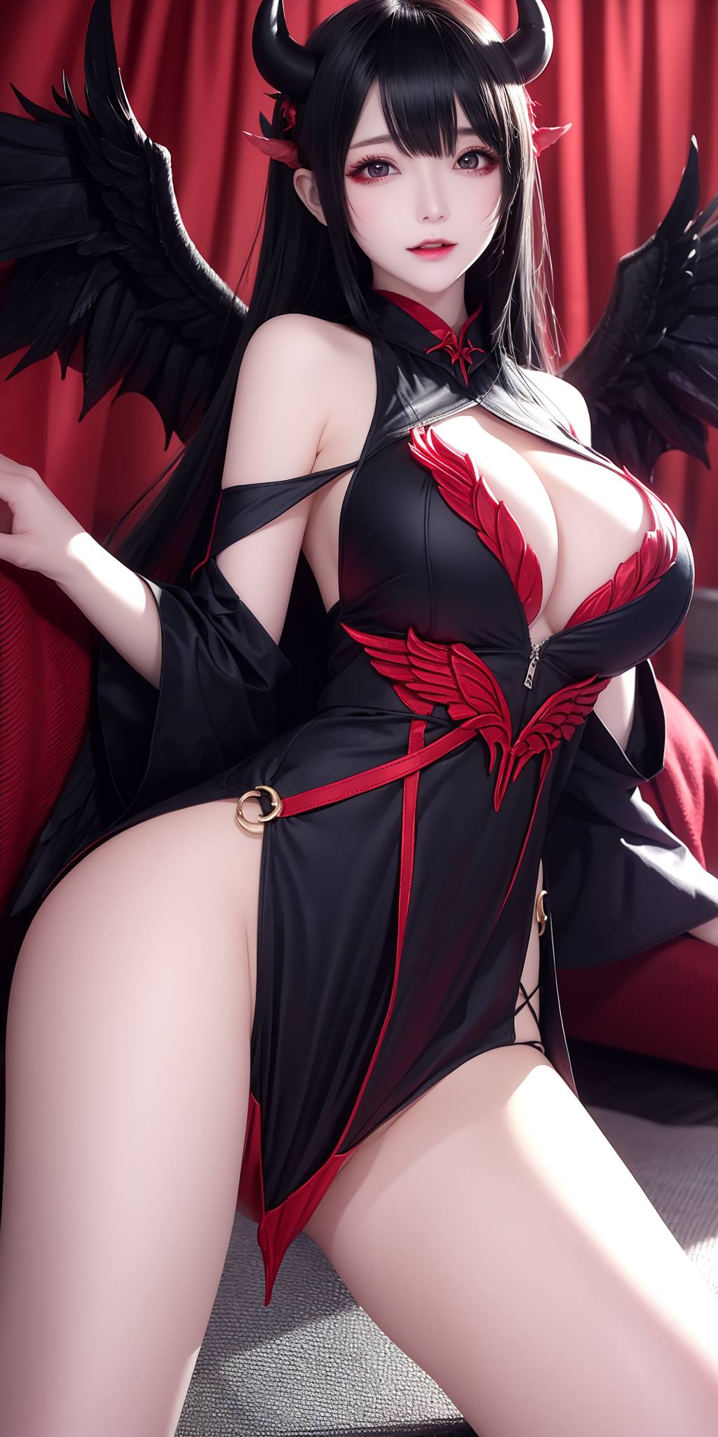 图片[78]-AI绘画 088 恶魔少女连体皮衣[80P] – 速更版-美库