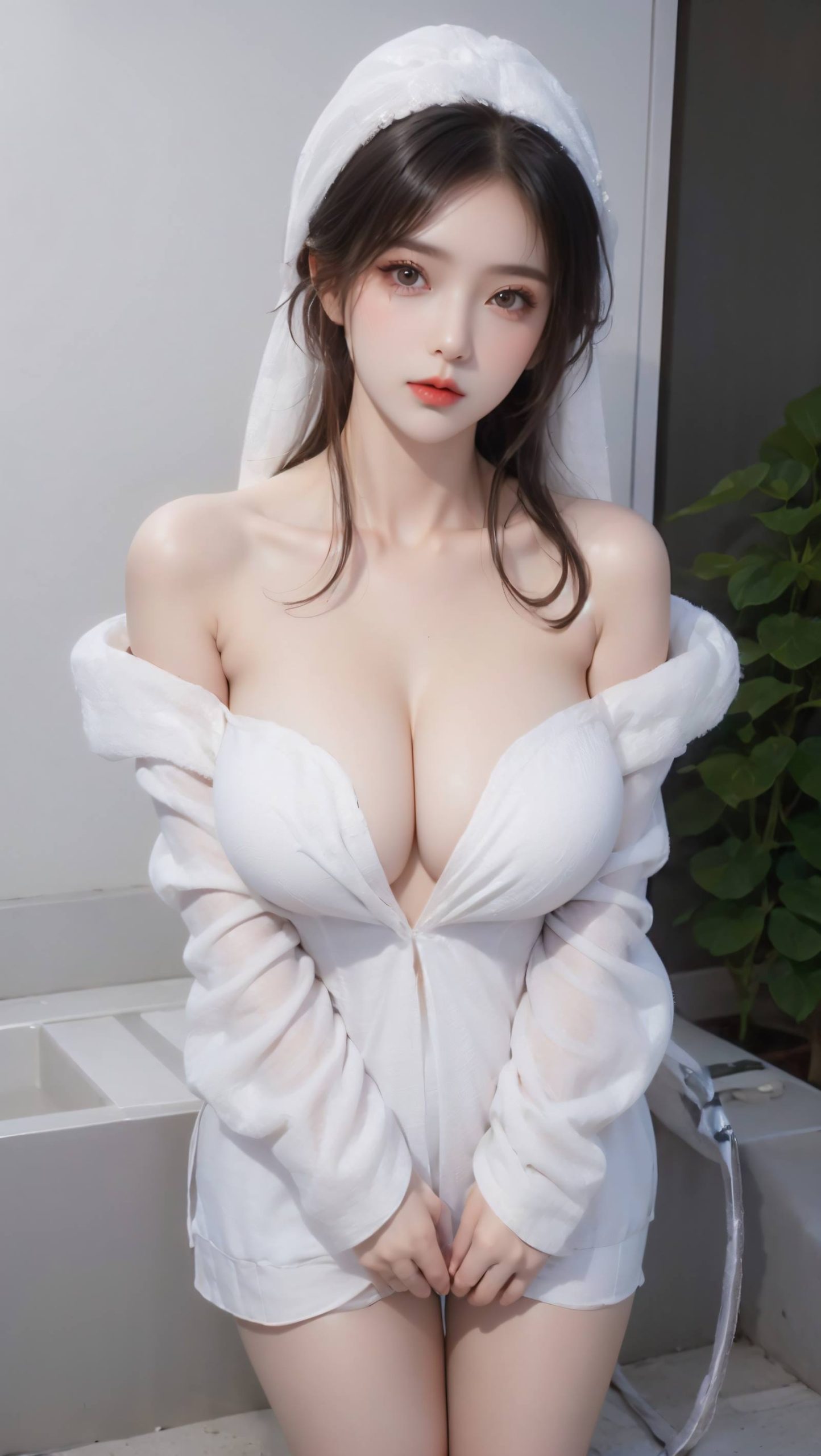 图片[17]-AI绘画 096 浴室少女 浴巾裹胸[43P] – 速更版-美库