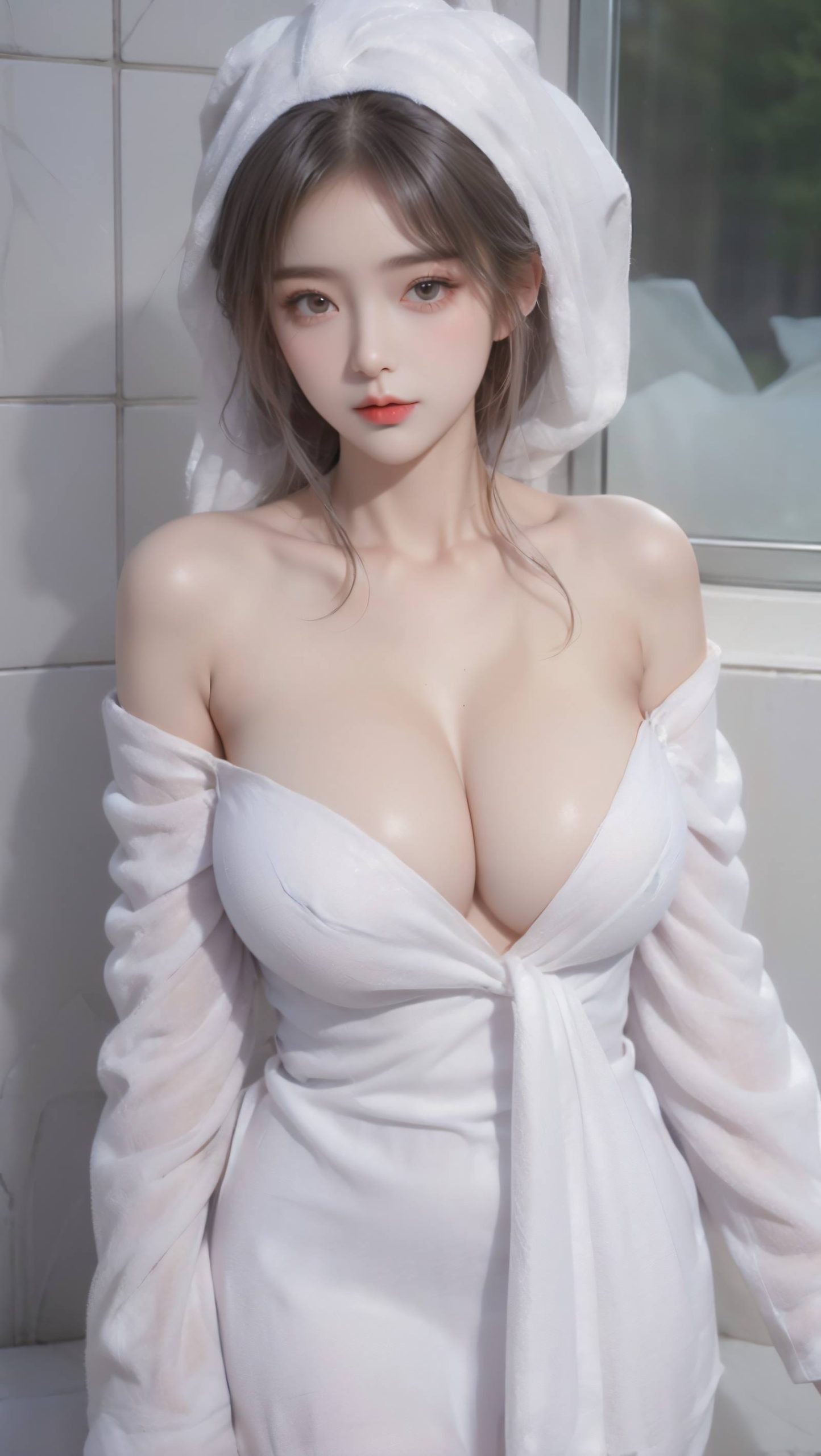 图片[30]-AI绘画 096 浴室少女 浴巾裹胸[43P] – 速更版-美库