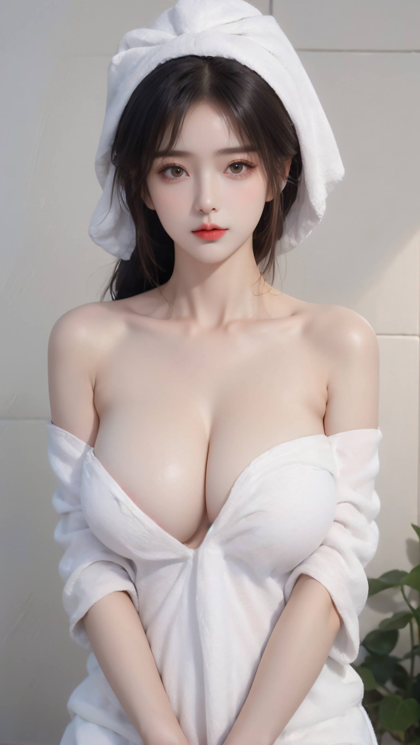 图片[35]-AI绘画 096 浴室少女 浴巾裹胸[43P] – 速更版-美库