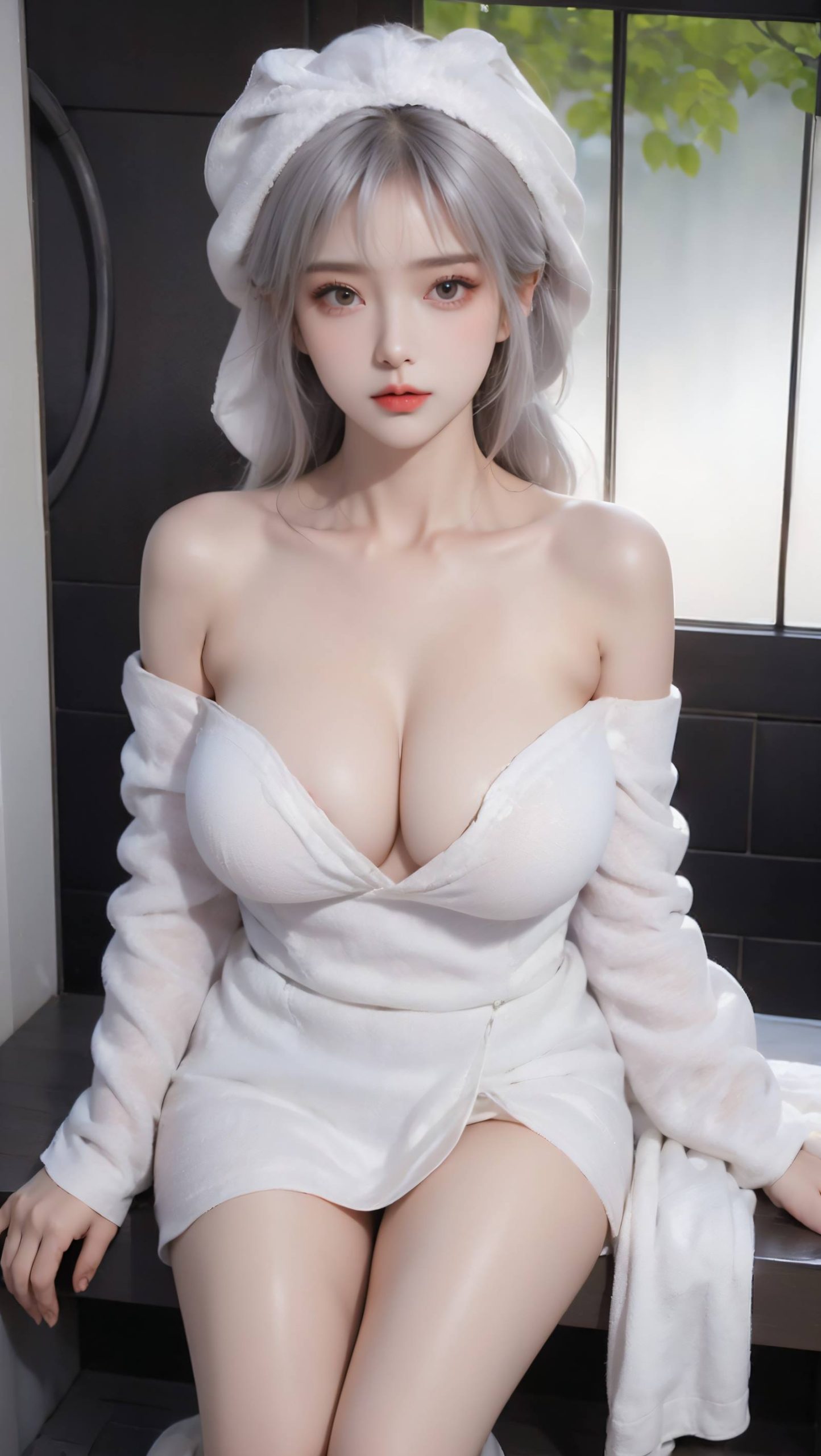 图片[36]-AI绘画 096 浴室少女 浴巾裹胸[43P] – 速更版-美库