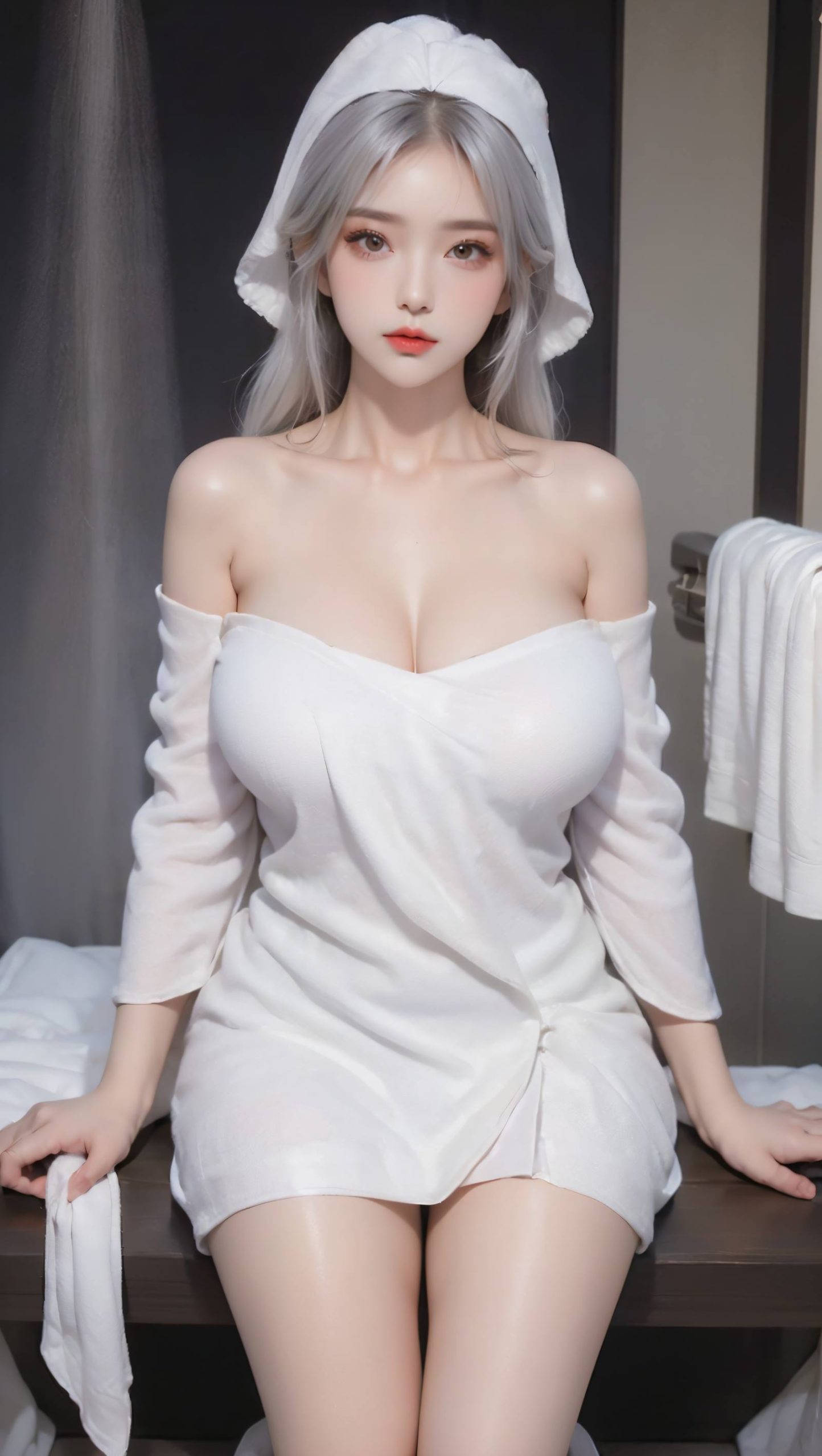 图片[38]-AI绘画 096 浴室少女 浴巾裹胸[43P] – 速更版-美库