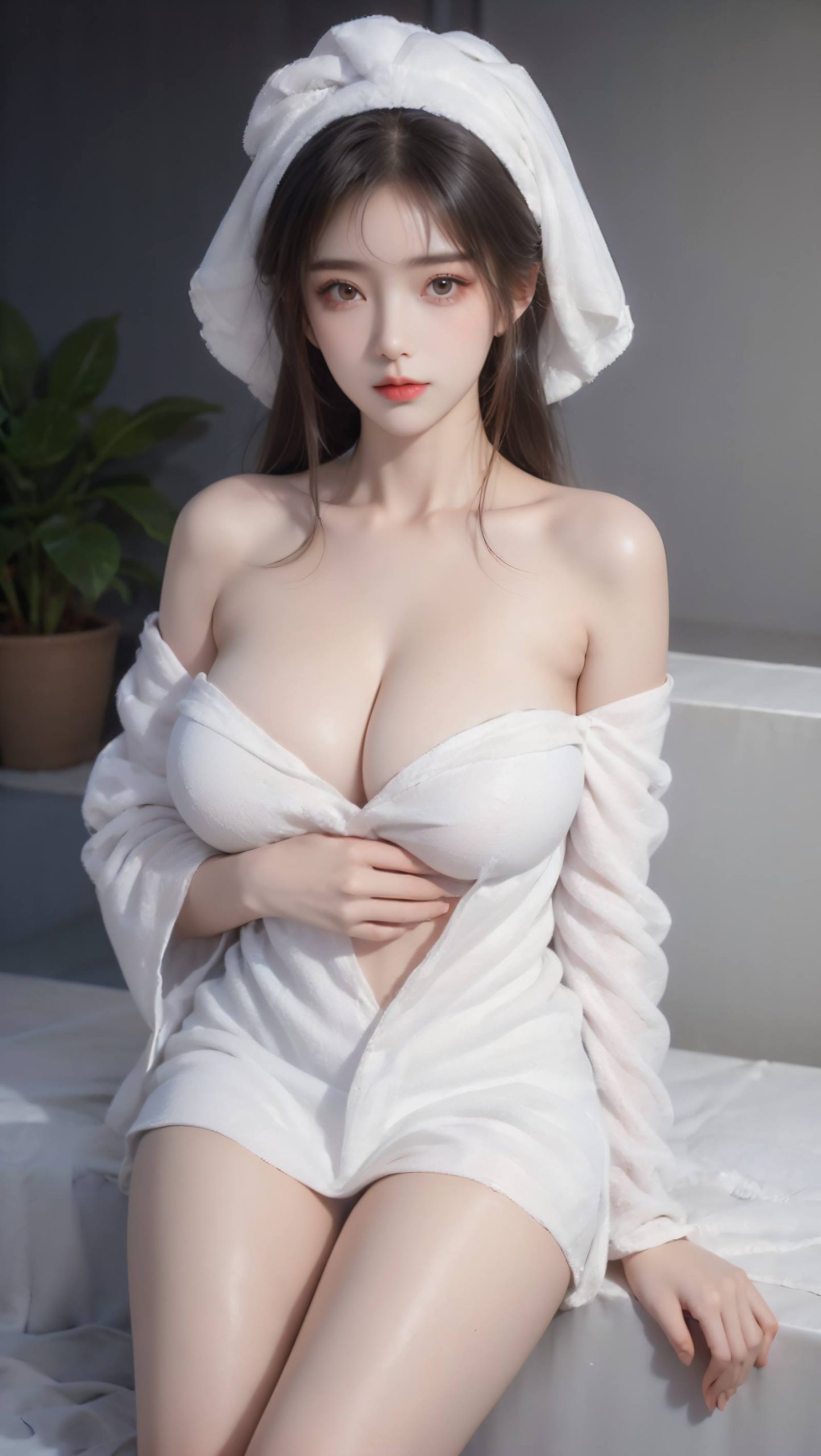 图片[42]-AI绘画 096 浴室少女 浴巾裹胸[43P] – 速更版-美库