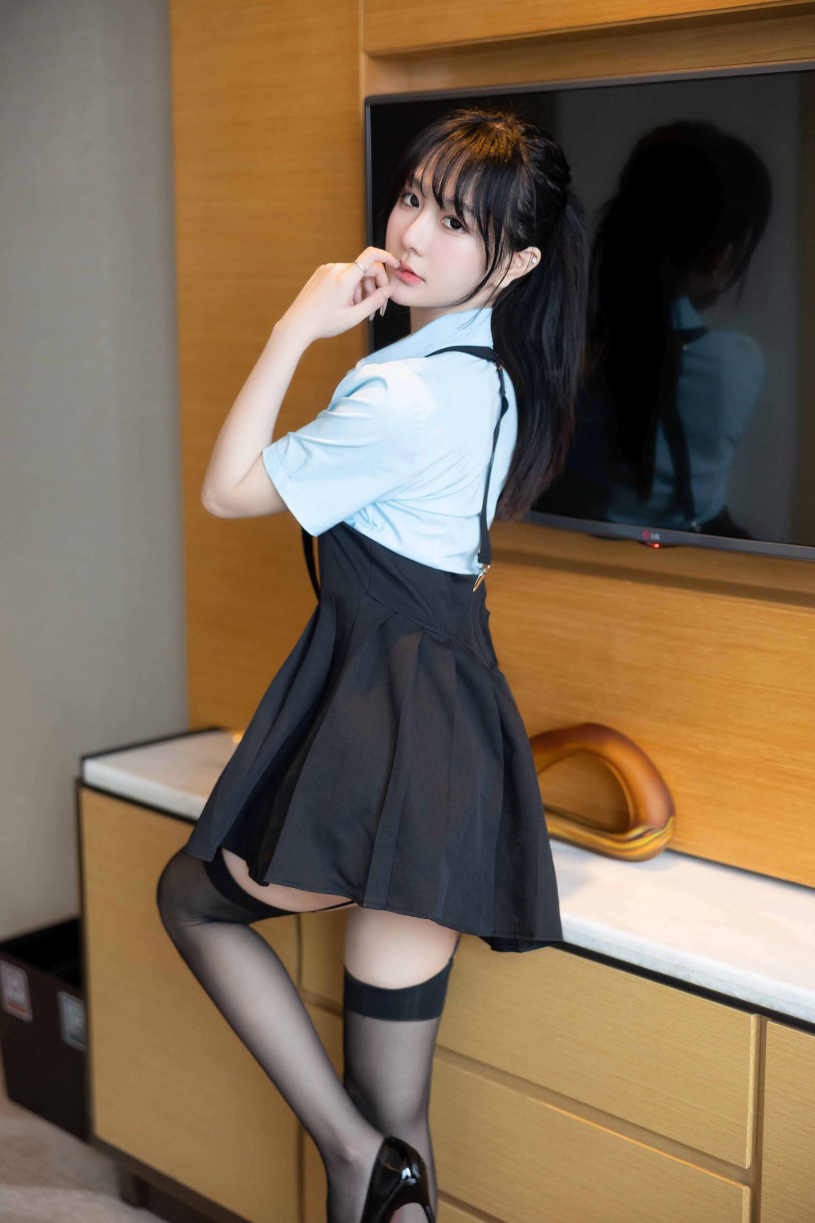 图片[62]-谢小蒽(幼幼) 蓝色JK制服[73P] – 速更版-美库