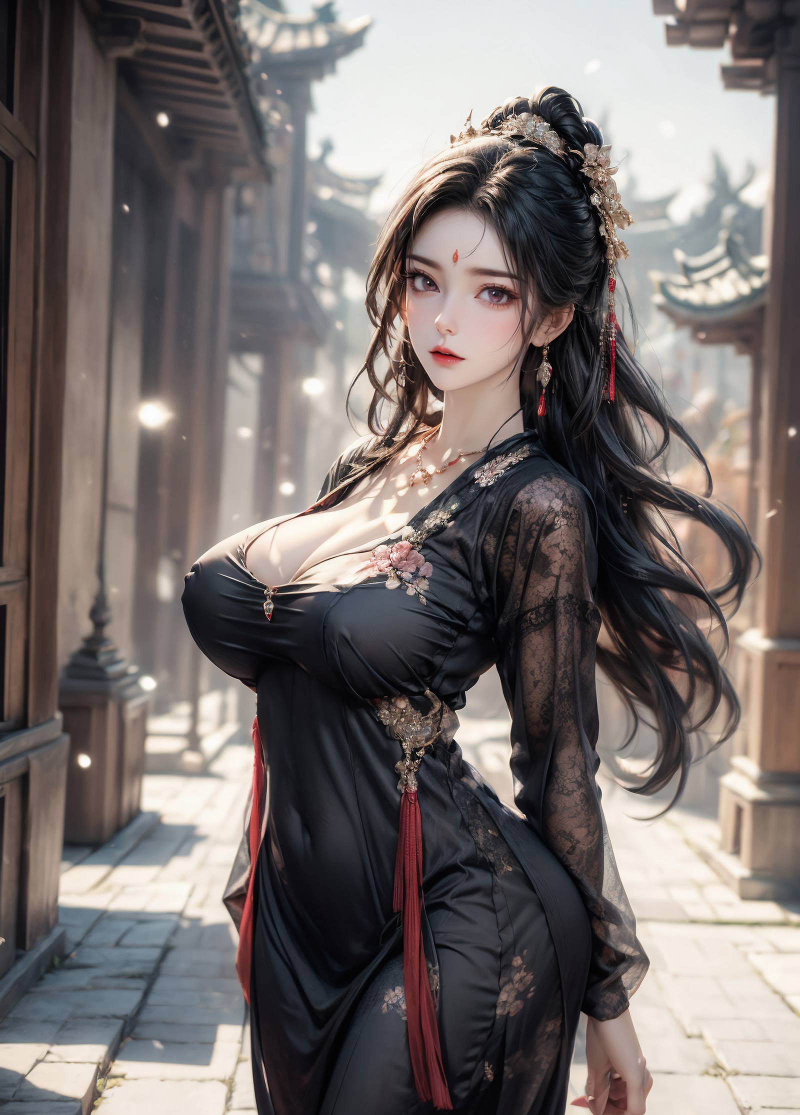 AI绘画 105 皇城贵妃-黑色衣裙[15P] - 速更版-绅士图