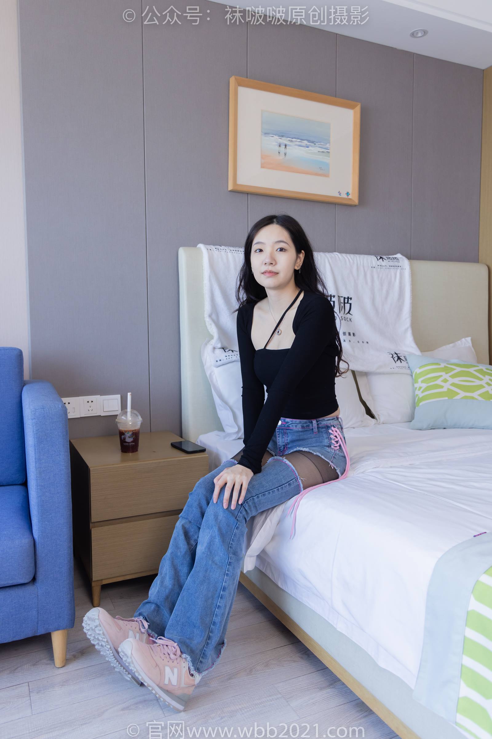 图片[12]-[BoBoSocks袜啵啵]NO.317 小甜豆-运动鞋、可拆卸牛仔裤、粉色棉袜、黑丝、裤里丝[140P] – 速更版-美库