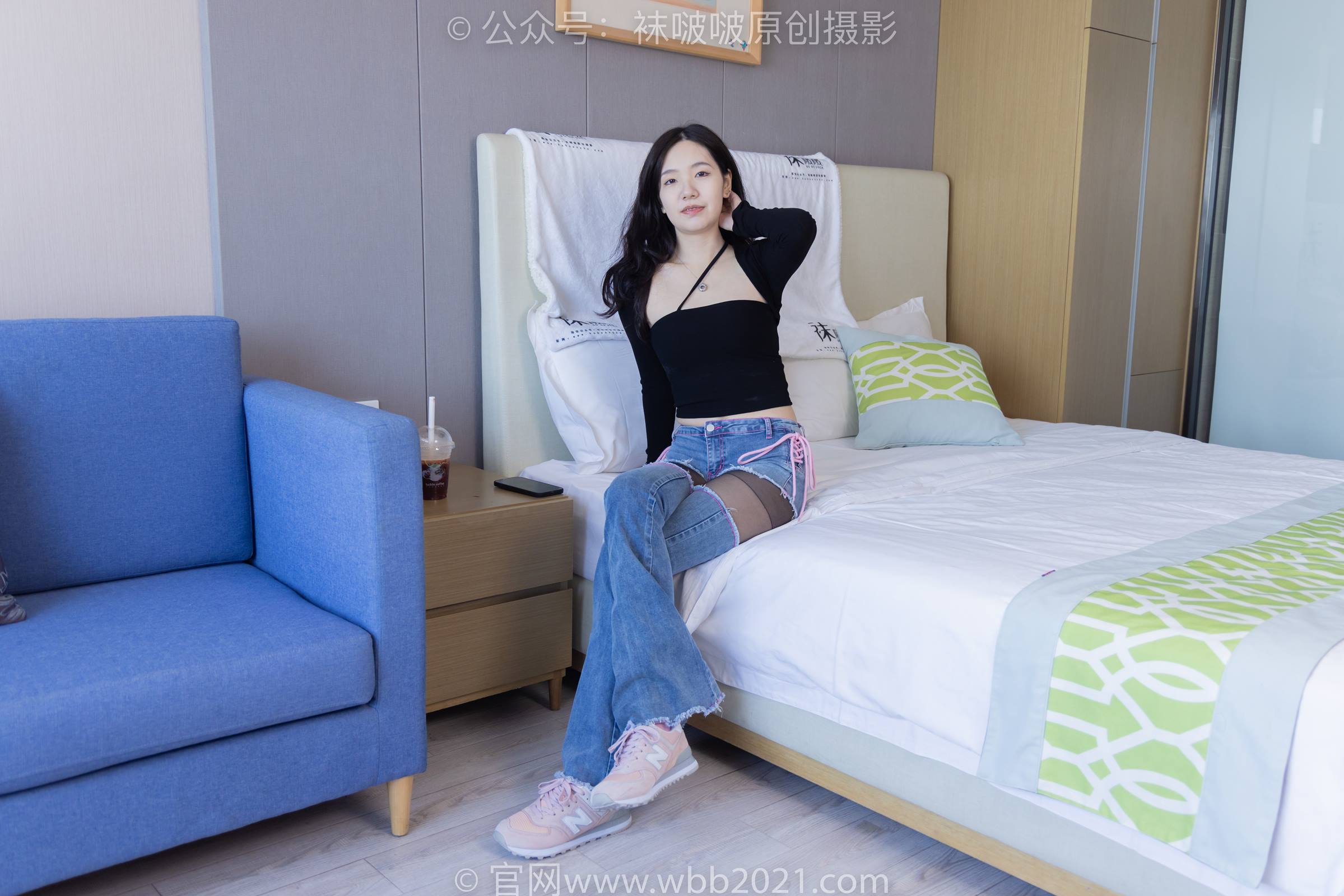 图片[15]-[BoBoSocks袜啵啵]NO.317 小甜豆-运动鞋、可拆卸牛仔裤、粉色棉袜、黑丝、裤里丝[140P] – 速更版-美库